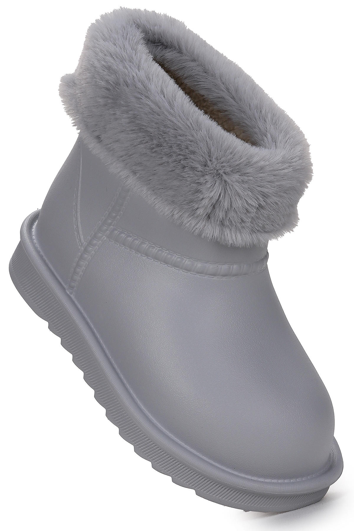 Geta Su Geçirmez İçi Kürklü Kız Çocuk Eva Yağmur Kar Çizme Gri - Görsel 4