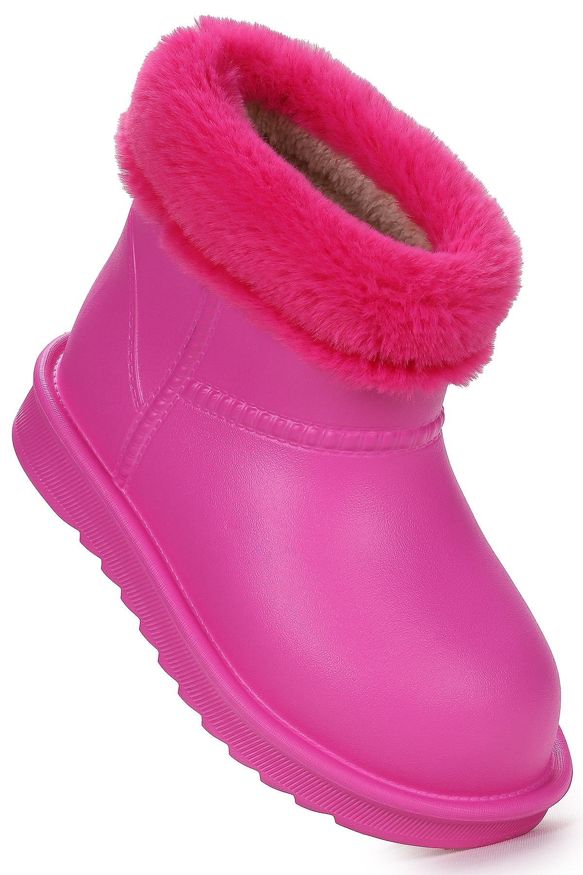 Geta Su Geçirmez İçi Kürklü Kız Çocuk Eva Yağmur Kar Çizme Fuşya - Görsel 4