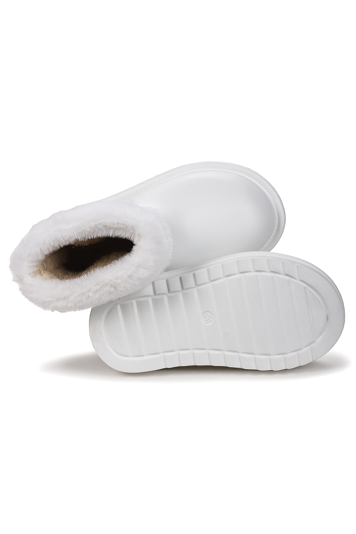 Geta Su Geçirmez İçi Kürklü Kız Çocuk Eva Yağmur Kar Çizme Beyaz - Görsel 6