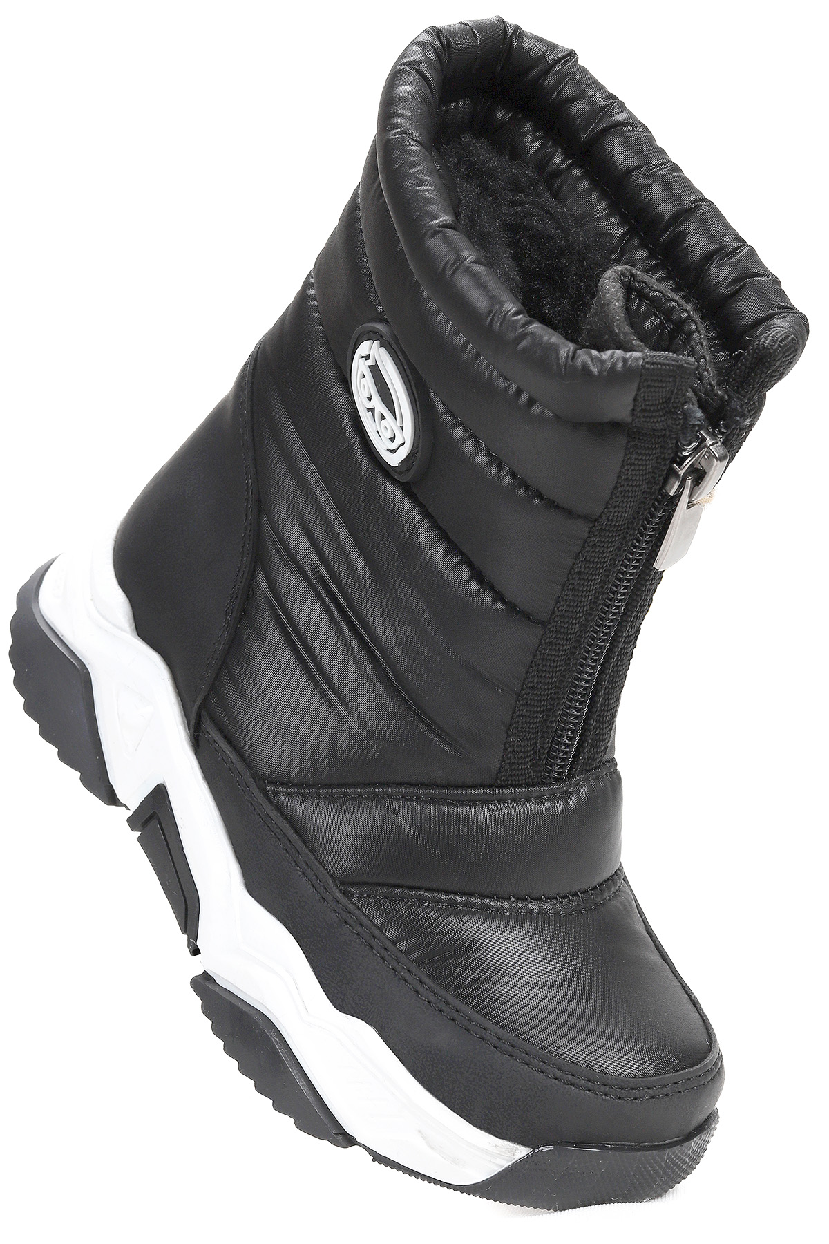 Sumo Fermuarlı Kız Çocuk Kar Botu Siyah - Beyaz - Görsel 4