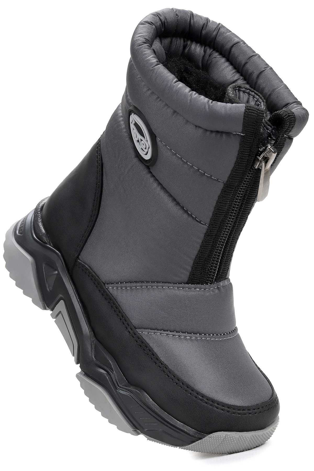 Sumo Fermuarlı Kız Çocuk Kar Botu Füme - Siyah - Görsel 4