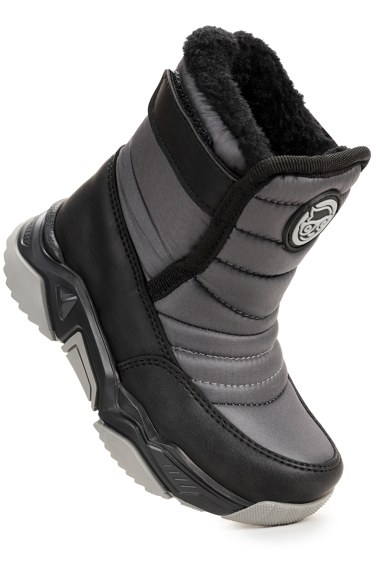 Monny Cırtlı Kız Çocuk Kar Botu Füme - Siyah - Görsel 4