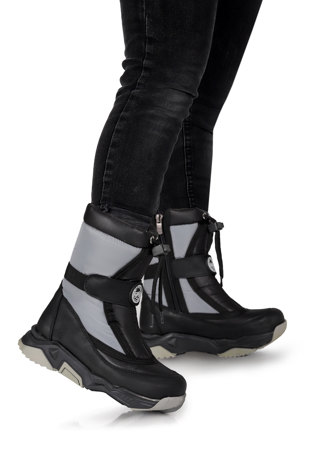 Alexis Fermuarlı Kız Çocuk Kar Botu Füme - Siyah - Görsel 2