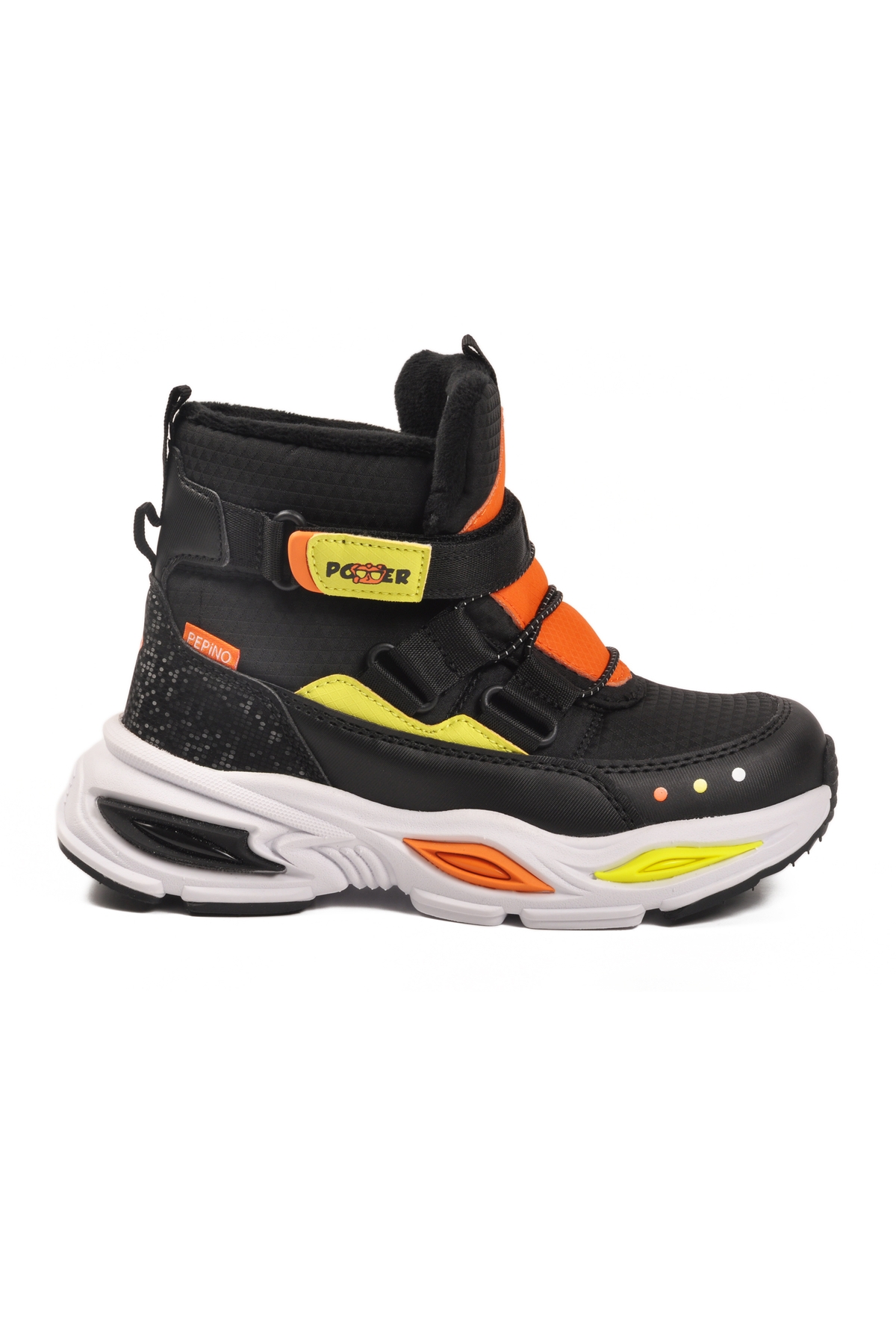 Siyah Cırtlı İçi Polarlı Erkek Çocuk Sneaker Bot - Görsel 2