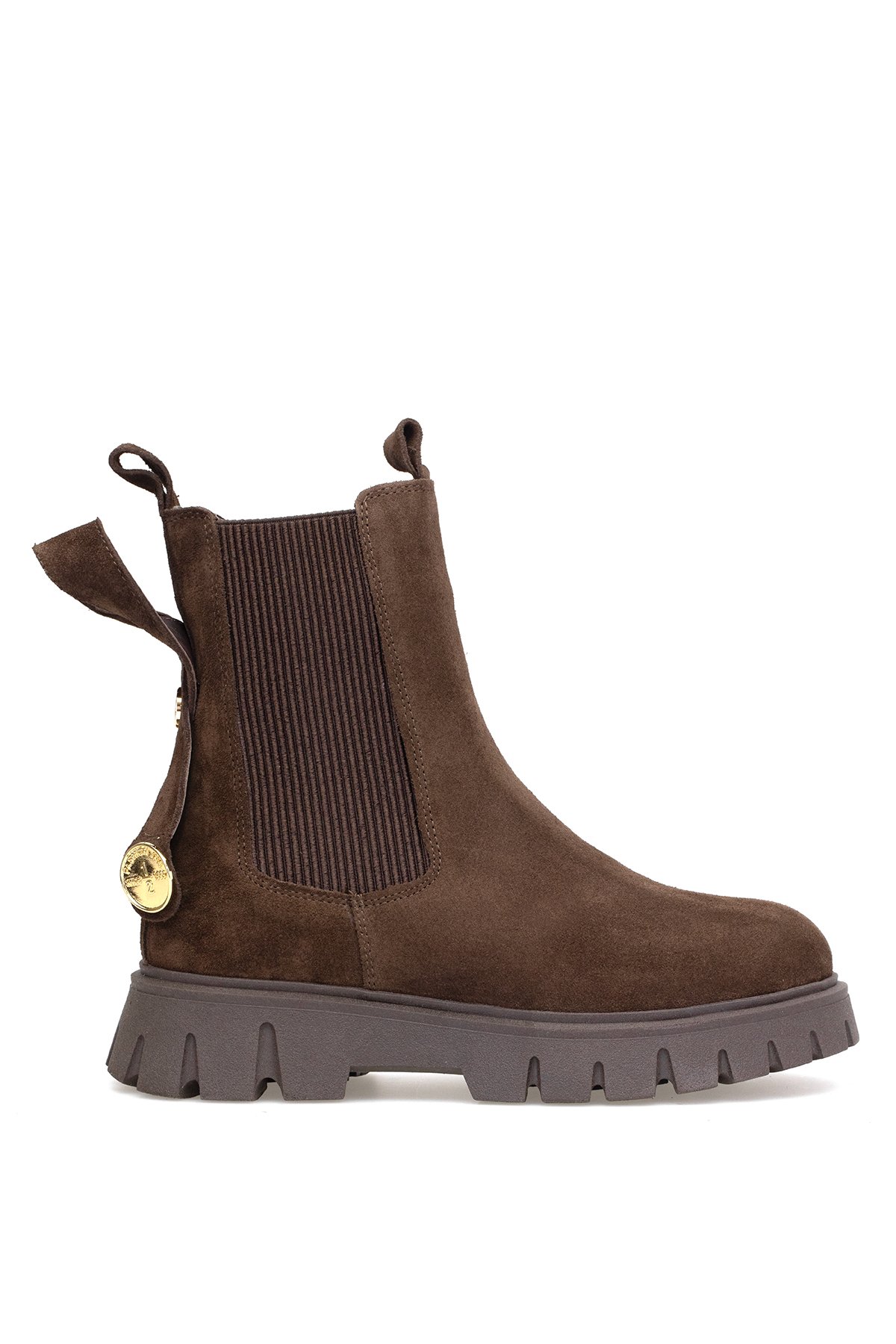 Elit Thalvora Kadın Hakiki Süet Deri Chelsea Bot Kahverengi - Görsel 2