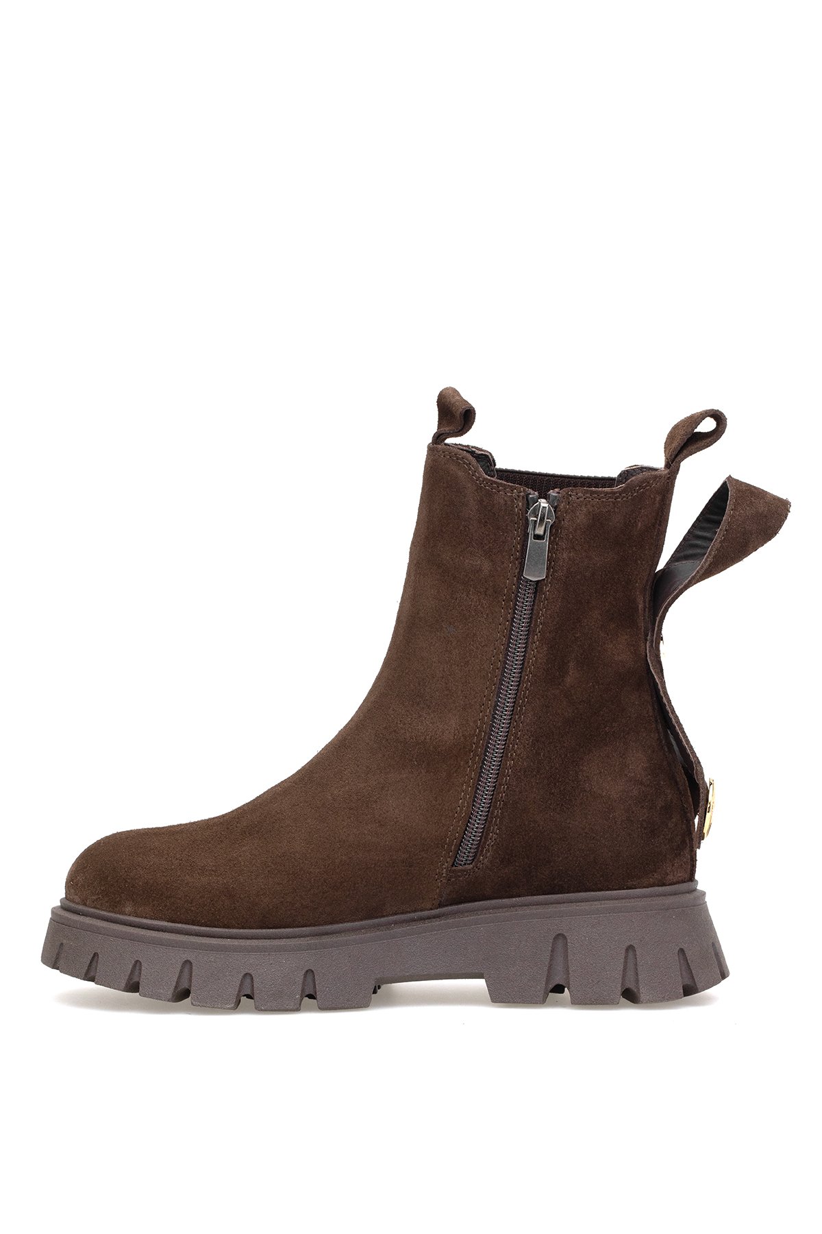 Elit Thalvora Kadın Hakiki Süet Deri Chelsea Bot Kahverengi - Görsel 4