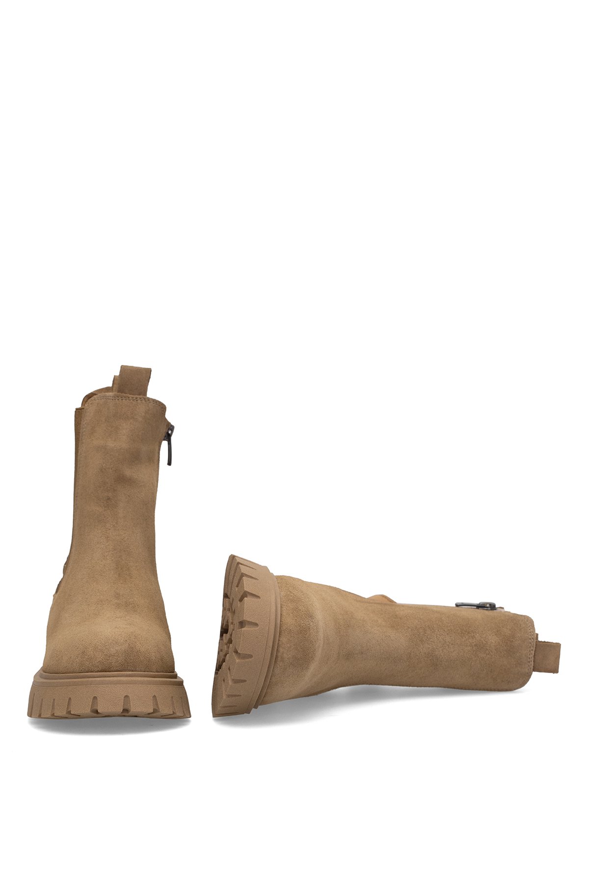 Elit Thalvora Kadın Hakiki Süet Deri Chelsea Bot Camel - Görsel 6