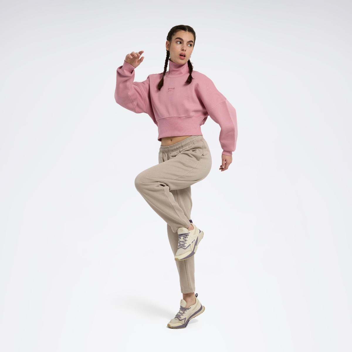 Reebok EYEBALL CROPPED CREWNECK Pembe Kadın Sweatshirt