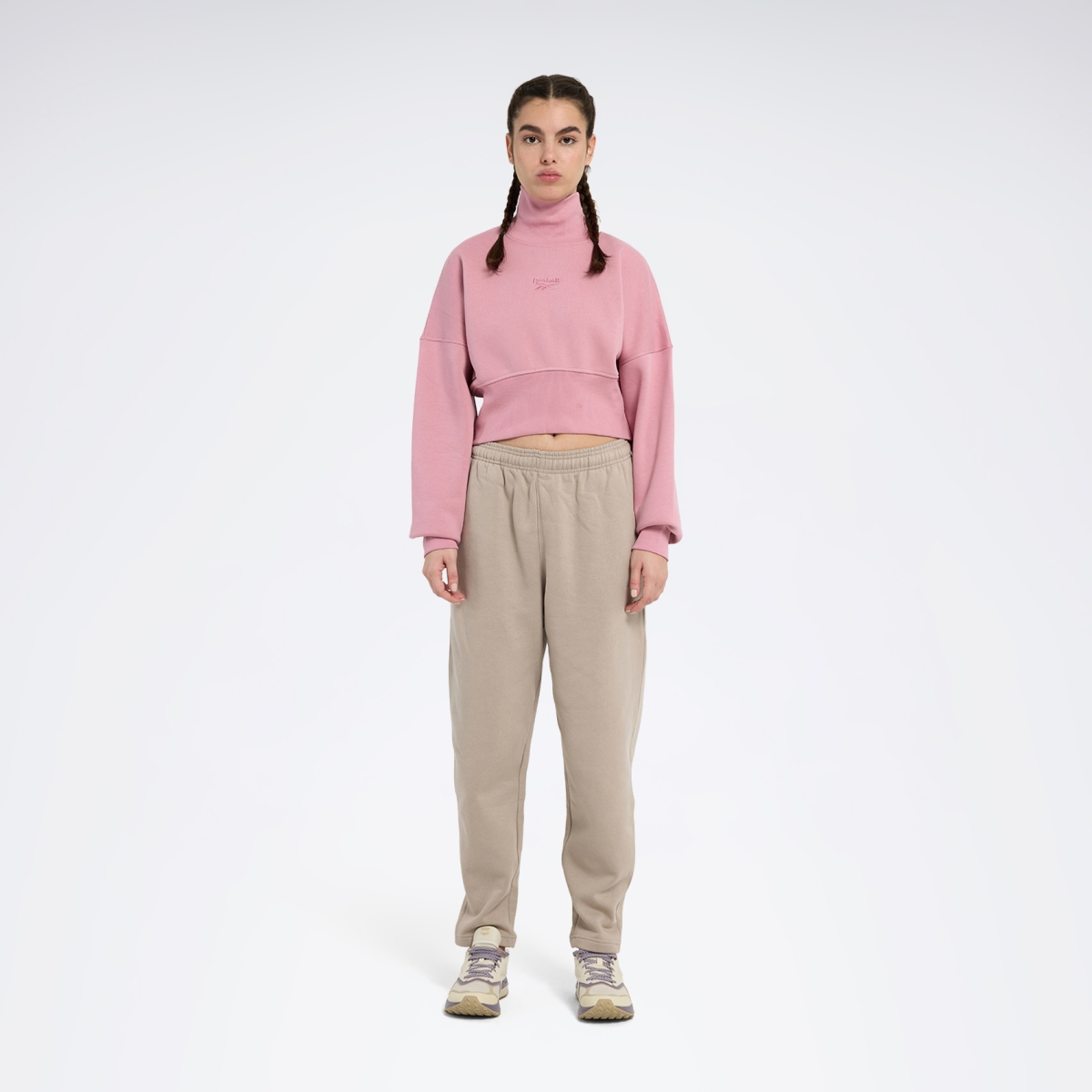 Reebok EYEBALL CROPPED CREWNECK Pembe Kadın Sweatshirt