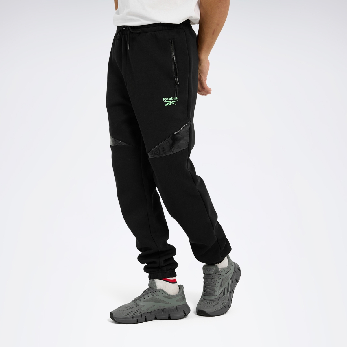 Reebok FLEECE MIX PANT Siyah Erkek Eşofman Altı