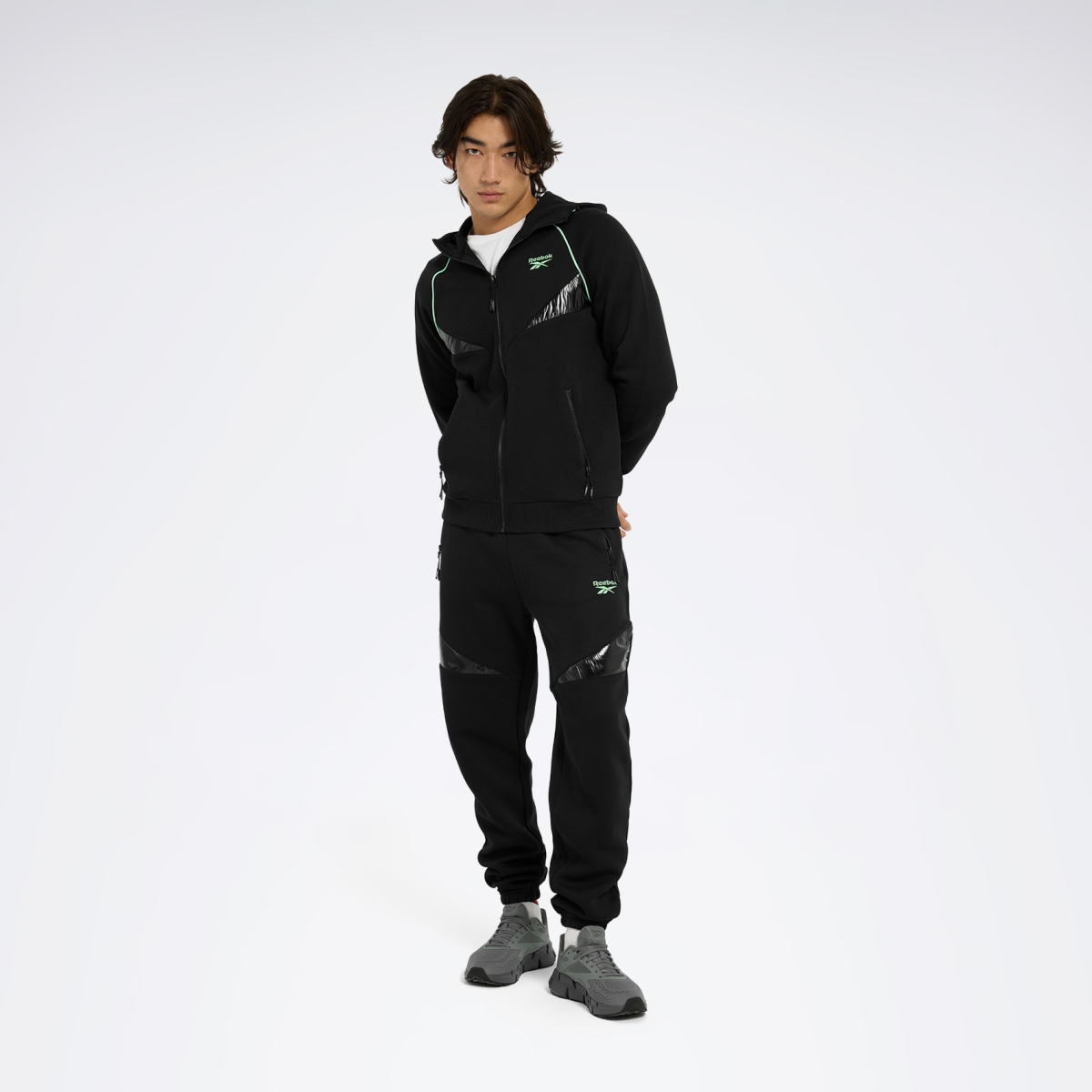 Reebok FLEECE MIX PANT Siyah Erkek Eşofman Altı