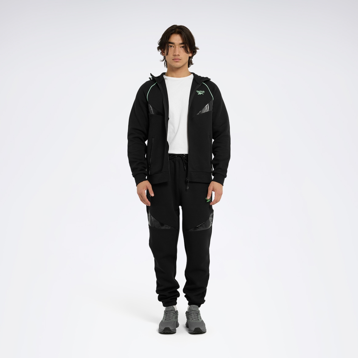 Reebok FLEECE MIX PANT Siyah Erkek Eşofman Altı