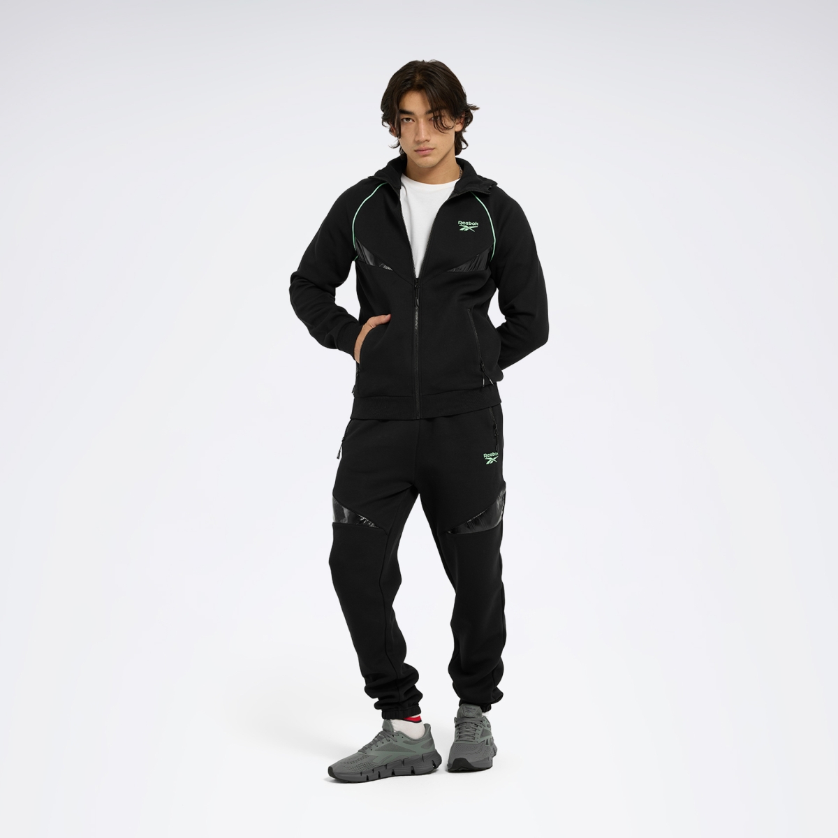 Reebok ZIP HOODY - MIX Siyah Erkek Eşofman Üstü