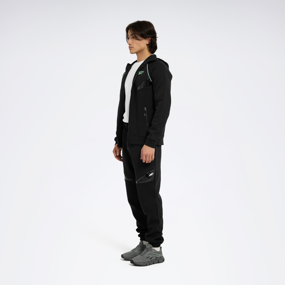Reebok ZIP HOODY - MIX Siyah Erkek Eşofman Üstü