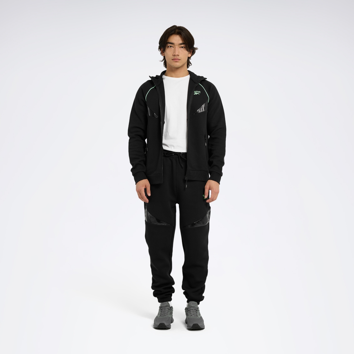 Reebok ZIP HOODY - MIX Siyah Erkek Eşofman Üstü