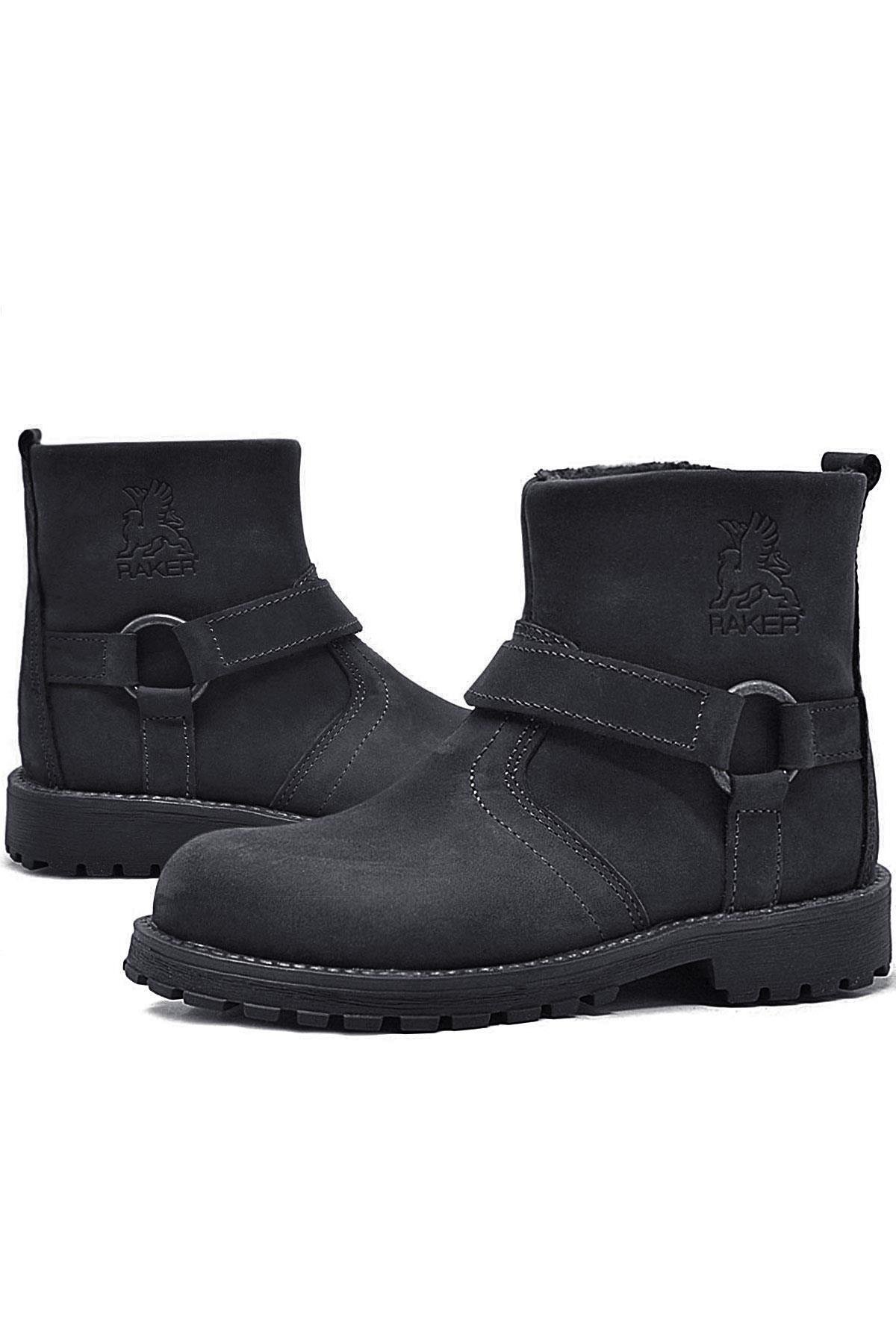 Chiron Hakiki Deri Fermuarlı Kışlık Çocuk Bot - Görsel 6