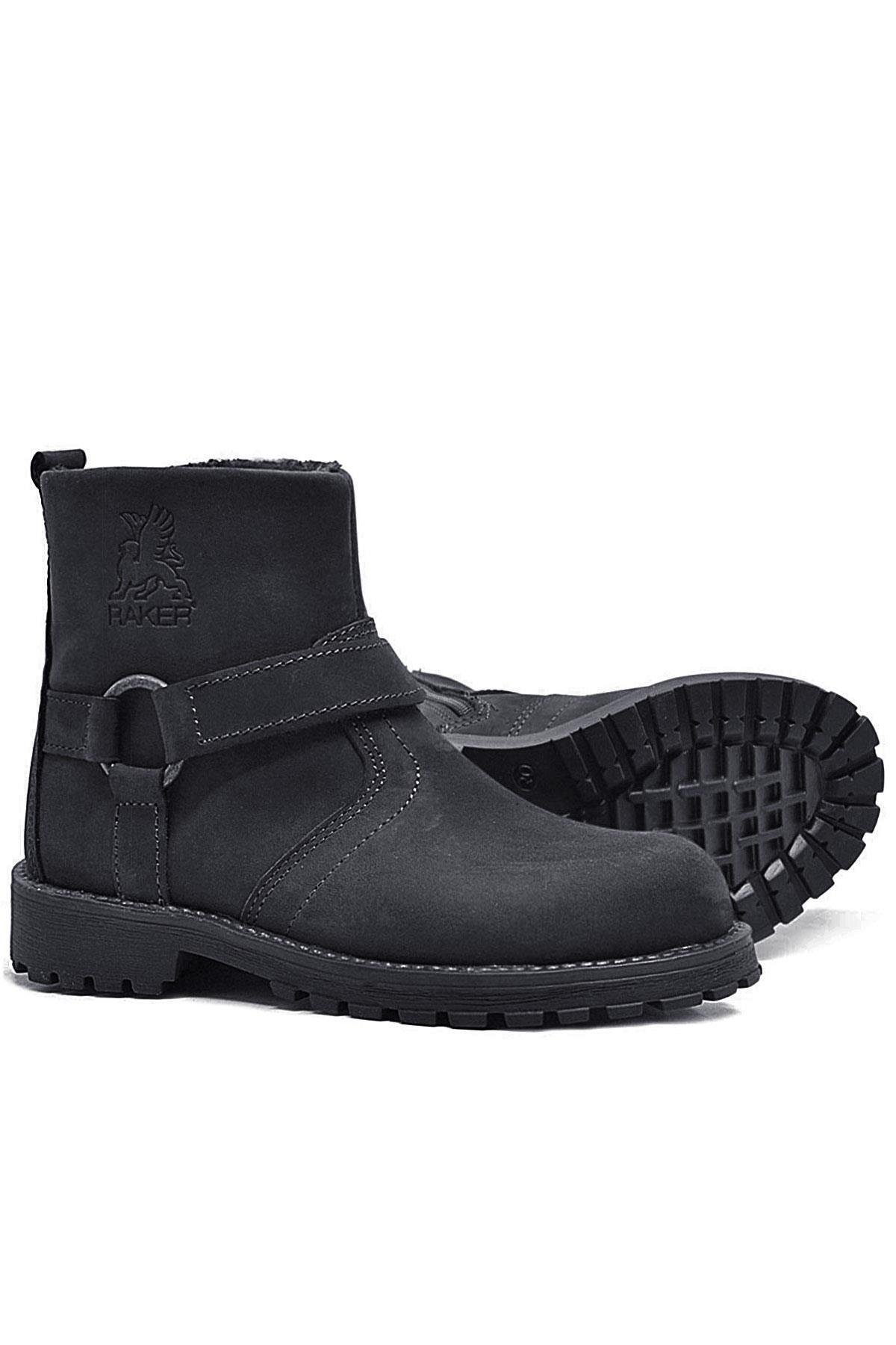 Chiron Hakiki Deri Fermuarlı Kışlık Çocuk Bot - Görsel 7