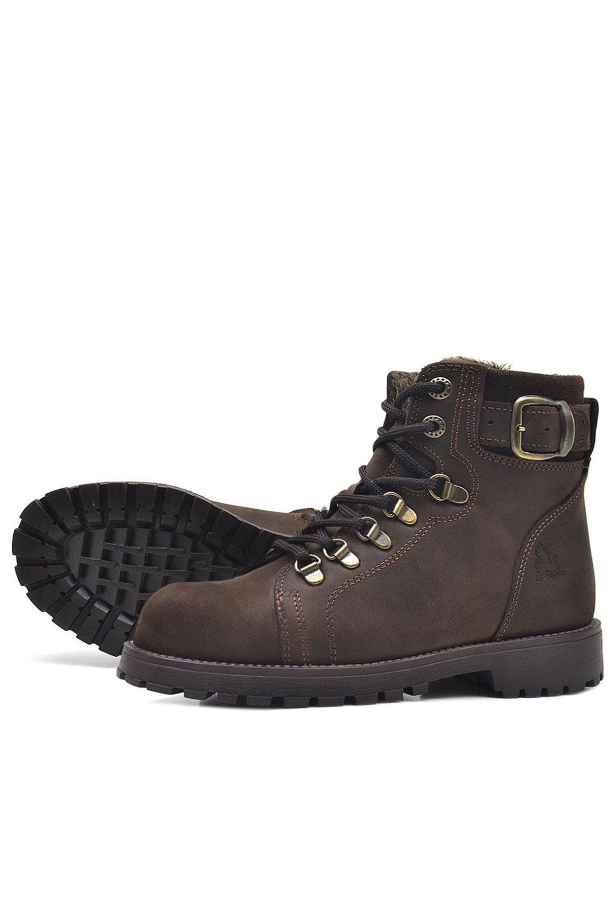 Griffon Hakiki Deri Fermuarlı Kışlık Çocuk Bot - Görsel 6