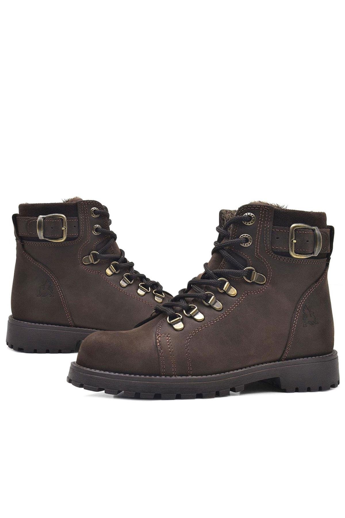 Griffon Hakiki Deri Fermuarlı Kışlık Çocuk Bot - Görsel 7