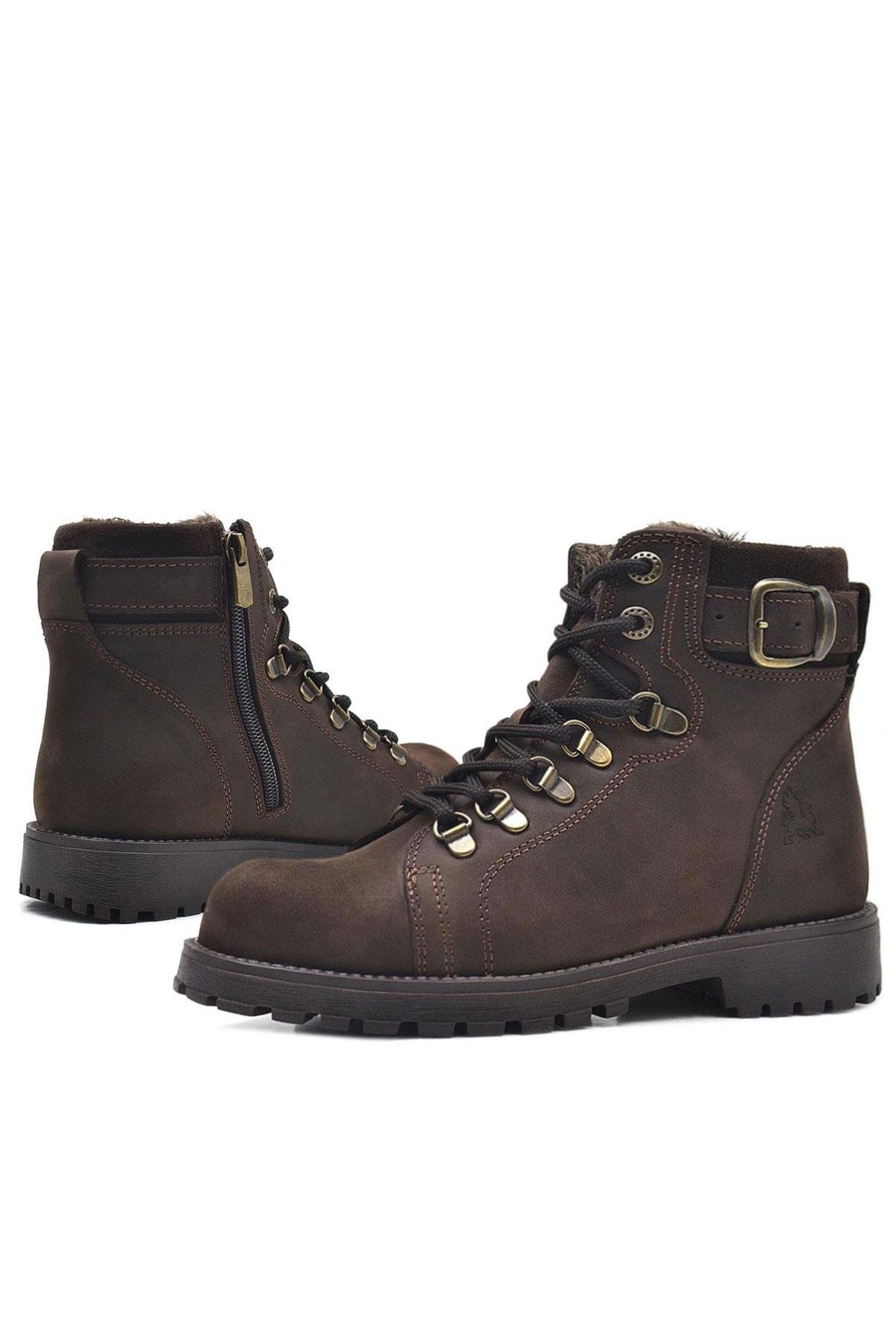 Griffon Hakiki Deri Fermuarlı Kışlık Çocuk Bot - Görsel 8