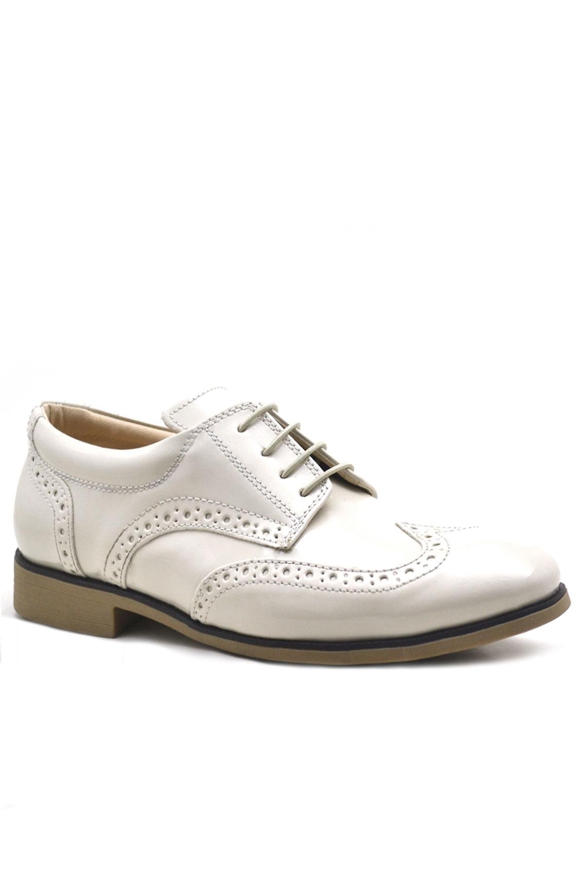 Bej Rugan Bağcıklı Klasik Erkek Çocuk Ayakkabı - Görsel 2