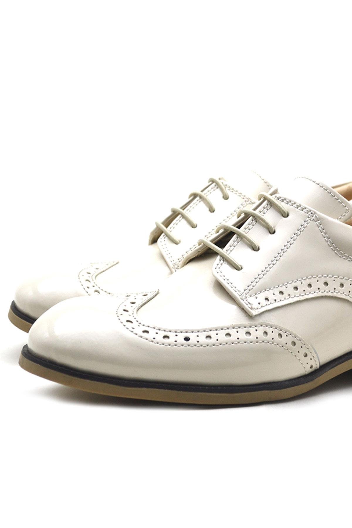 Bej Rugan Bağcıklı Klasik Erkek Çocuk Ayakkabı - Görsel 7