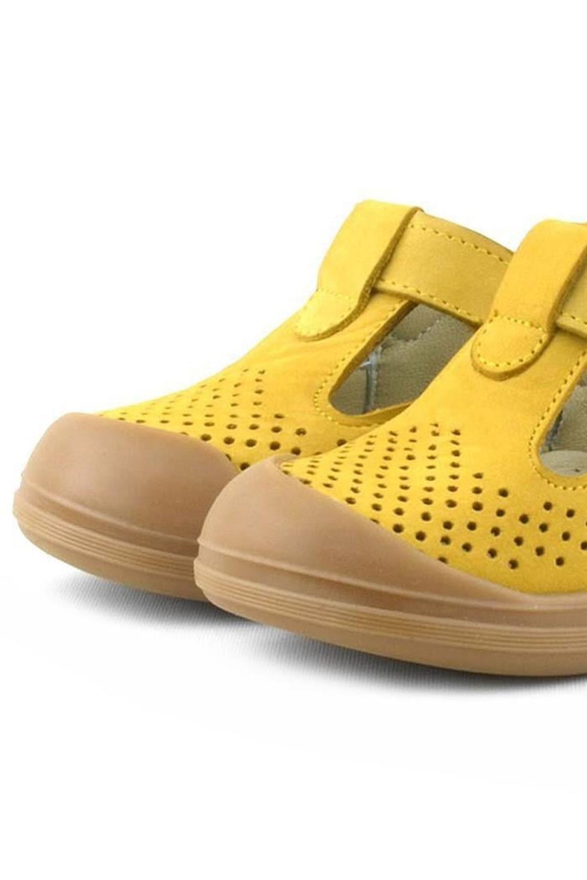 Shaun Hakiki Deri Sarı Cırtlı Anatomik Bebek Sandalet - Görsel 9