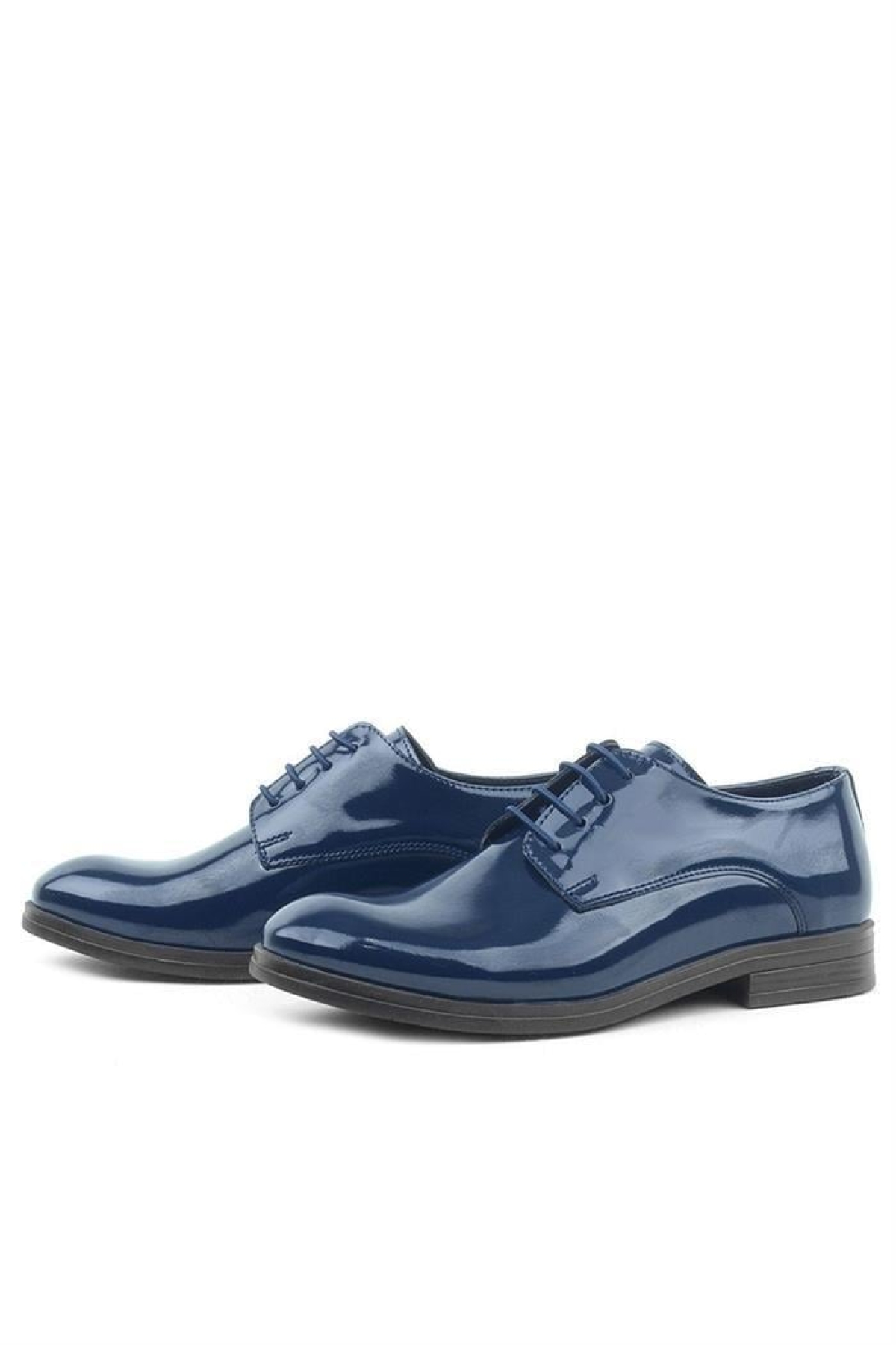 Lacivert Rugan Bağcıklı Oxford Çocuk Okul Ayakkabısı - Görsel 6