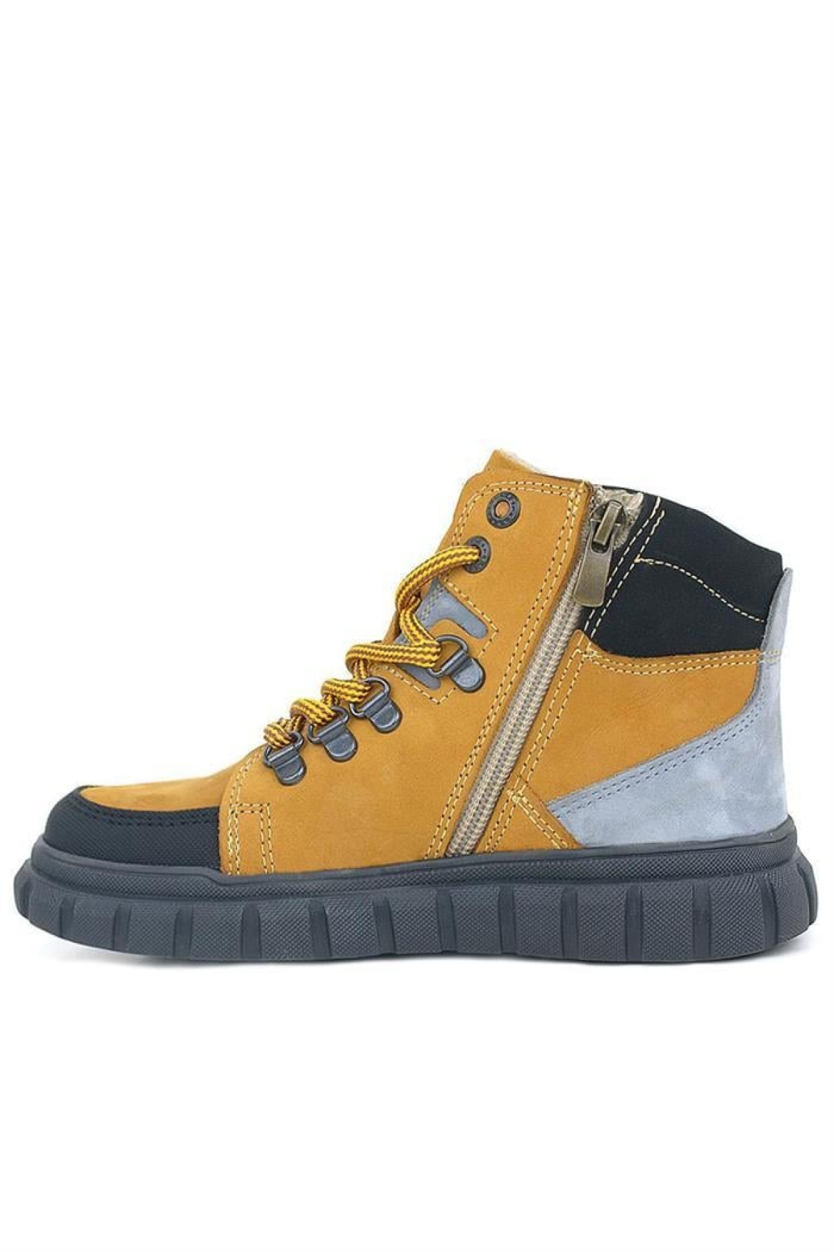 Hakiki Deri Sarı Fermuarlı Erkek Çocuk Bot - Görsel 6