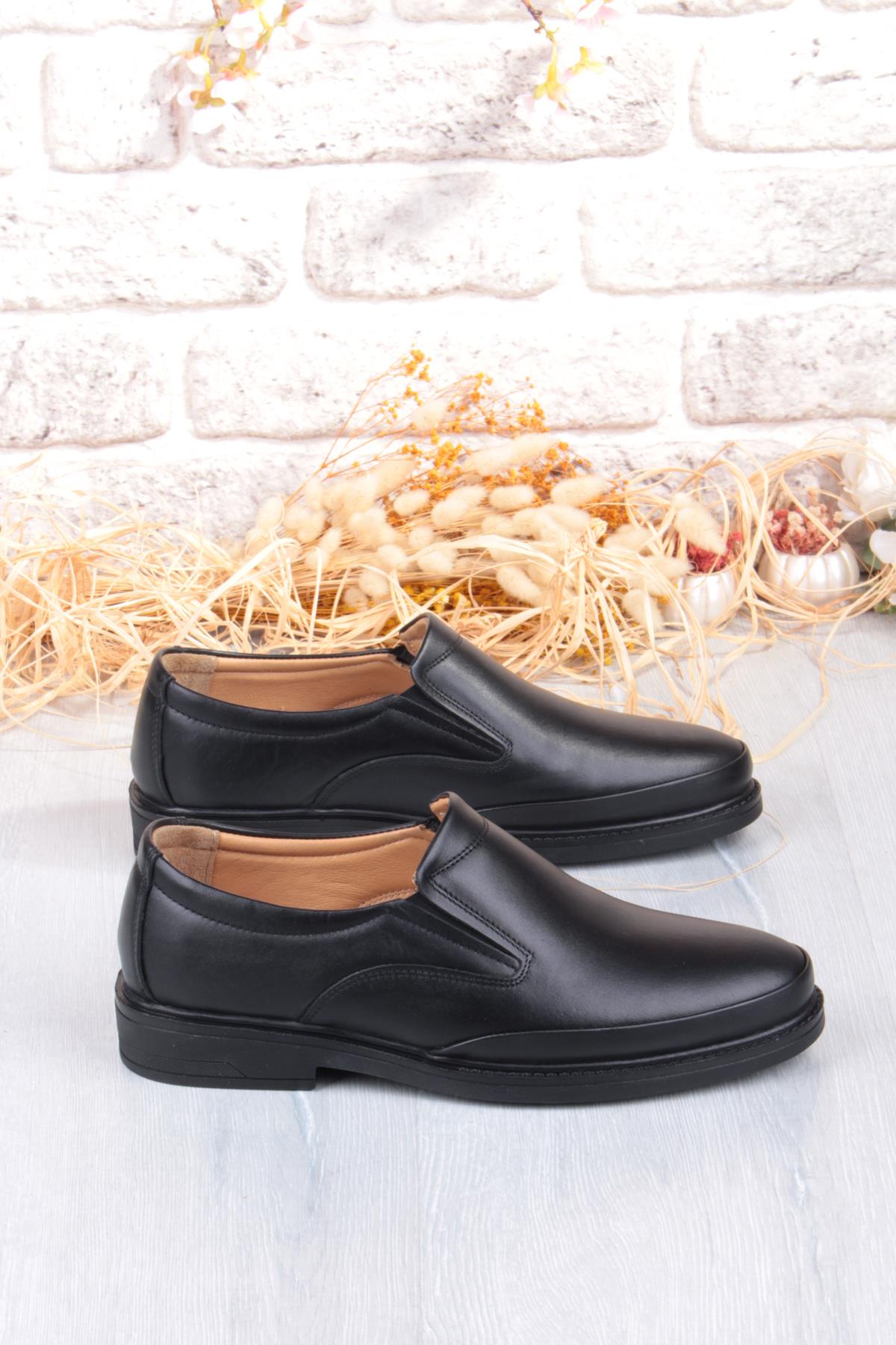 32780 Siyah Yumuşak Esnek Hakiki Deri Erkek Ayakkabı - Görsel 3