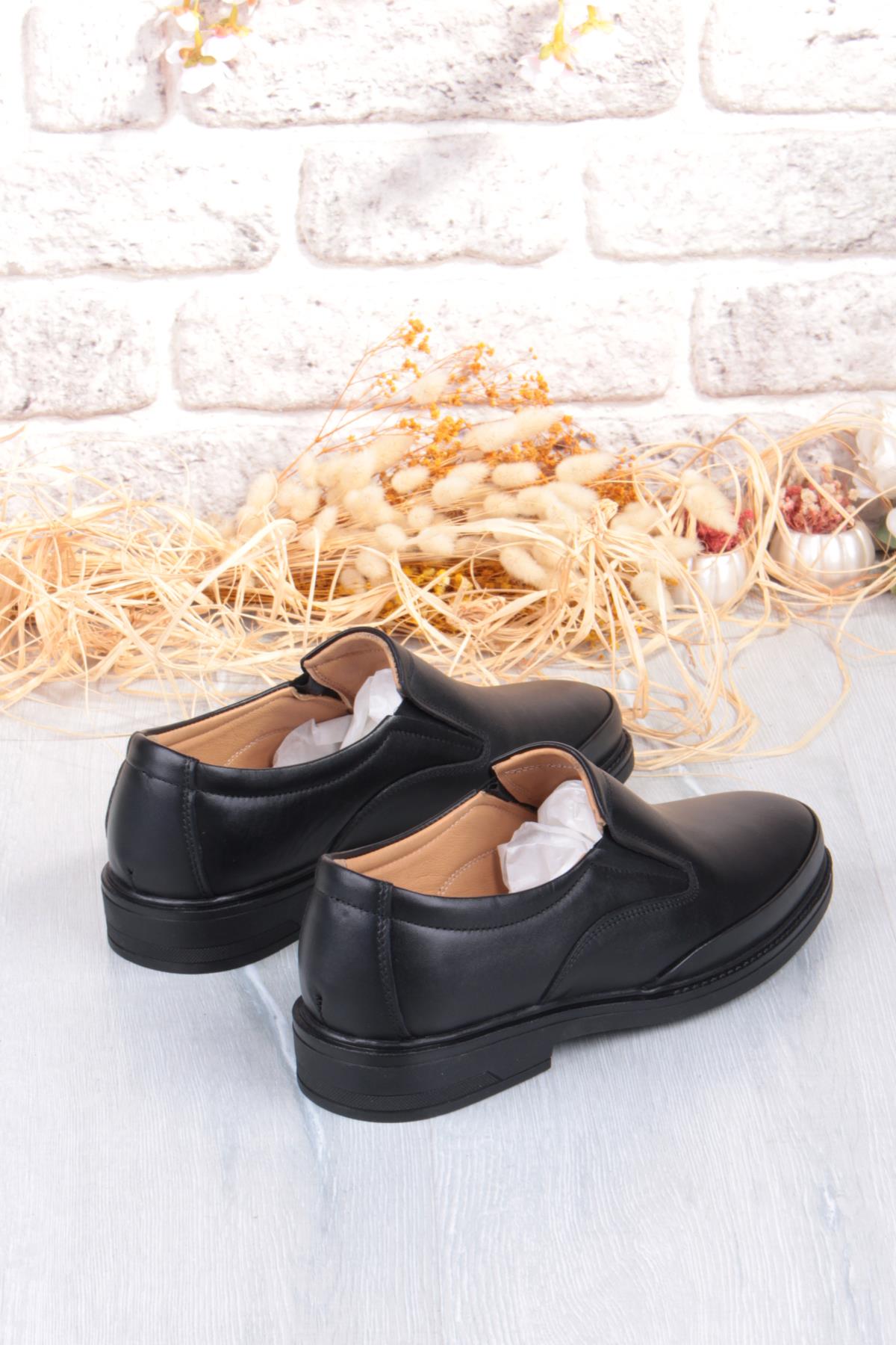 32780 Siyah Yumuşak Esnek Hakiki Deri Erkek Ayakkabı - Görsel 6