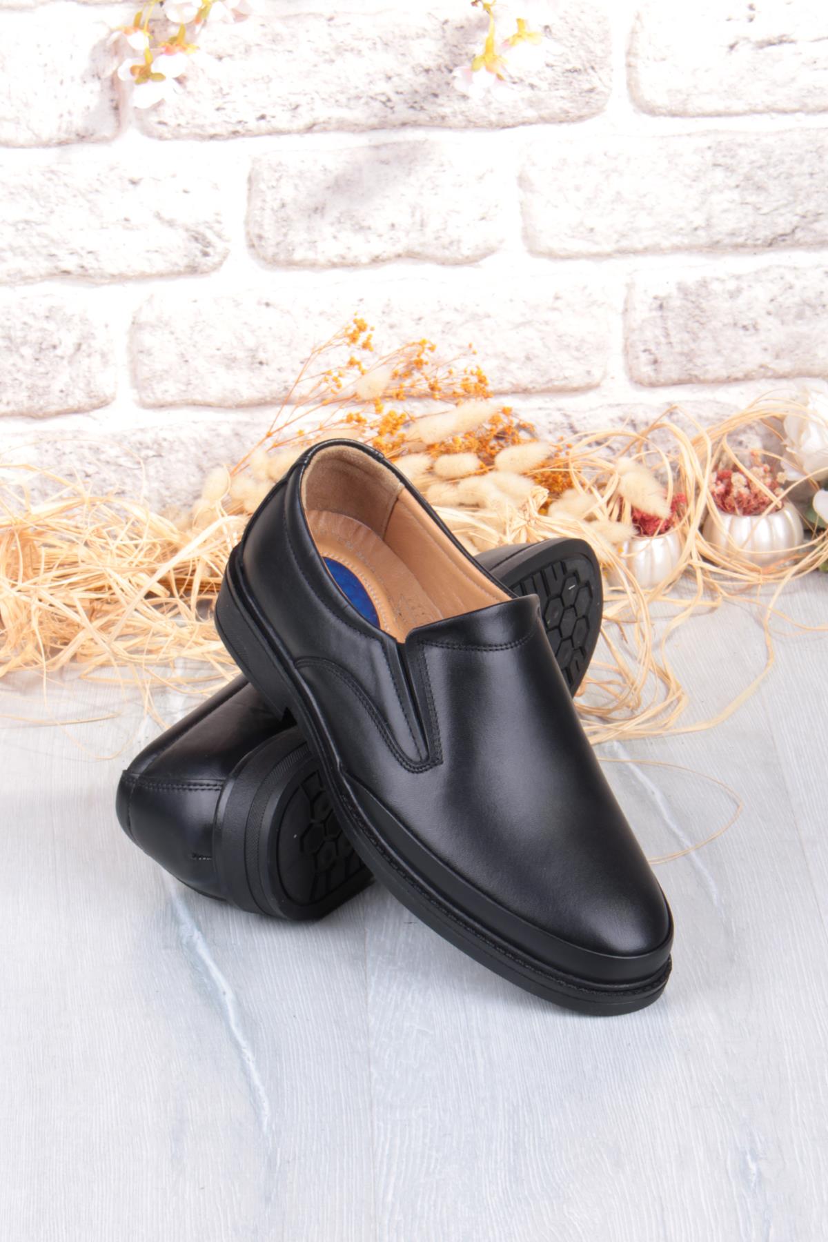 32780 Siyah Yumuşak Esnek Hakiki Deri Erkek Ayakkabı - Görsel 7