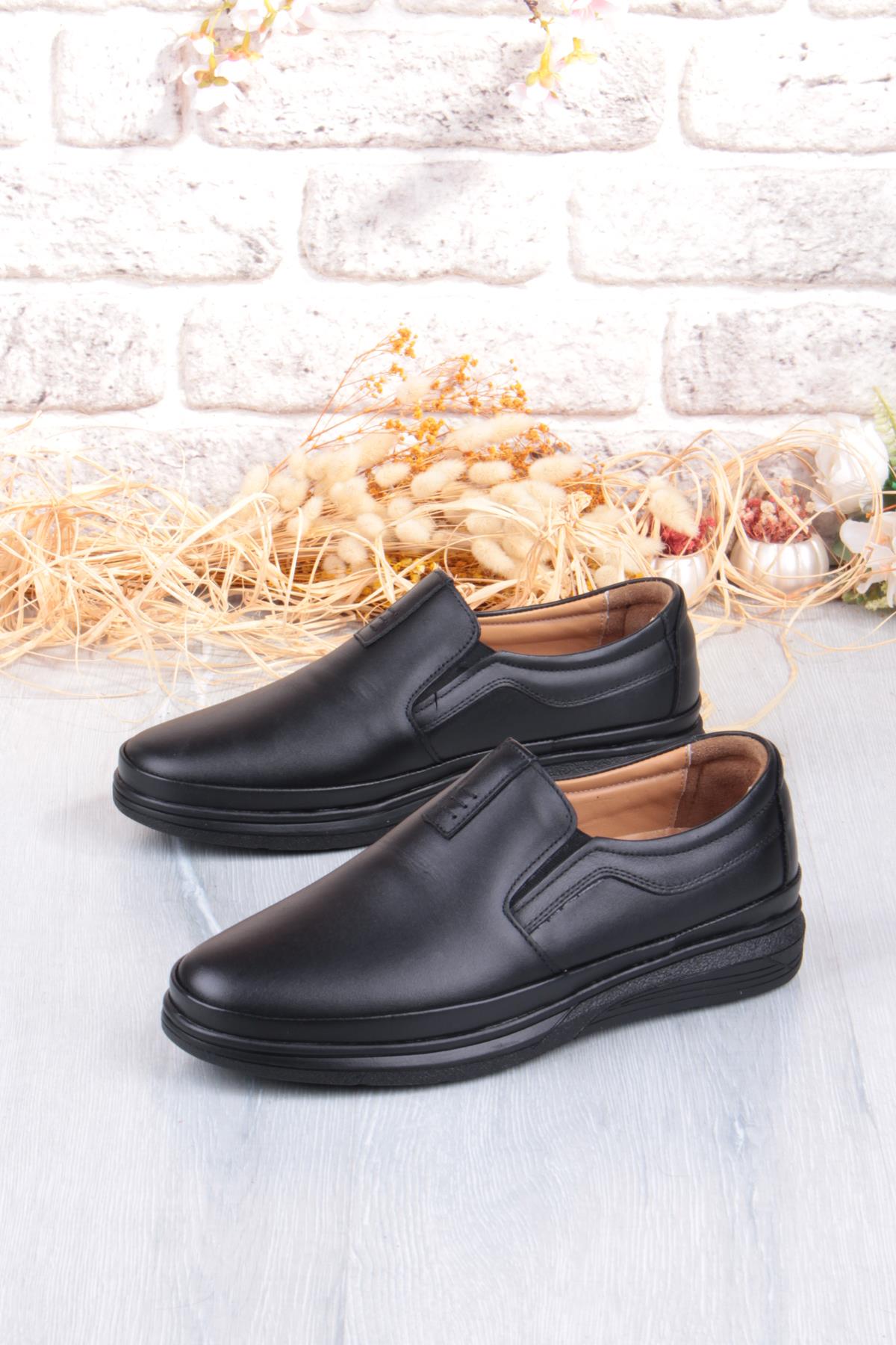 42740 Siyah Yumuşak Esnek Hakiki Deri Erkek Ayakkabı - Görsel 5