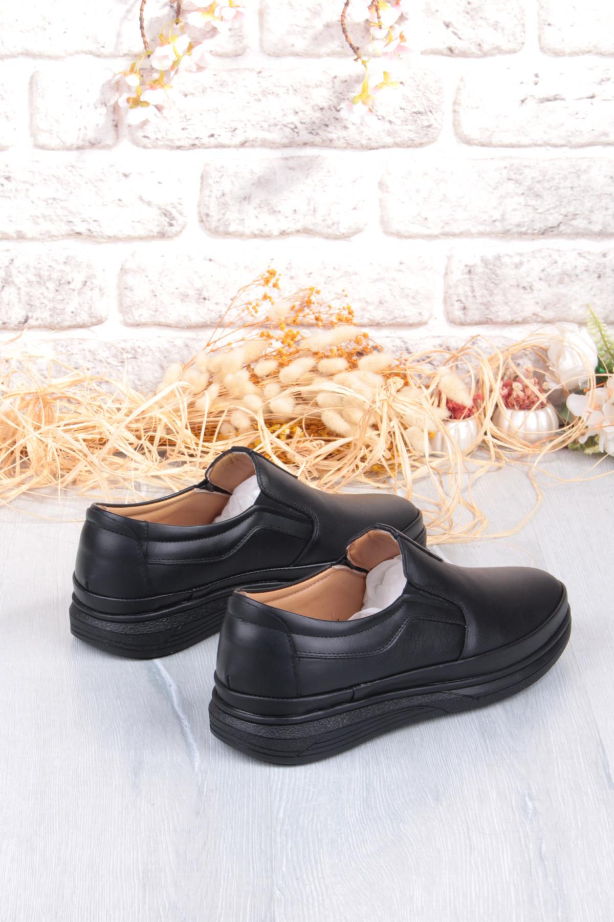 42740 Siyah Yumuşak Esnek Hakiki Deri Erkek Ayakkabı - Görsel 6