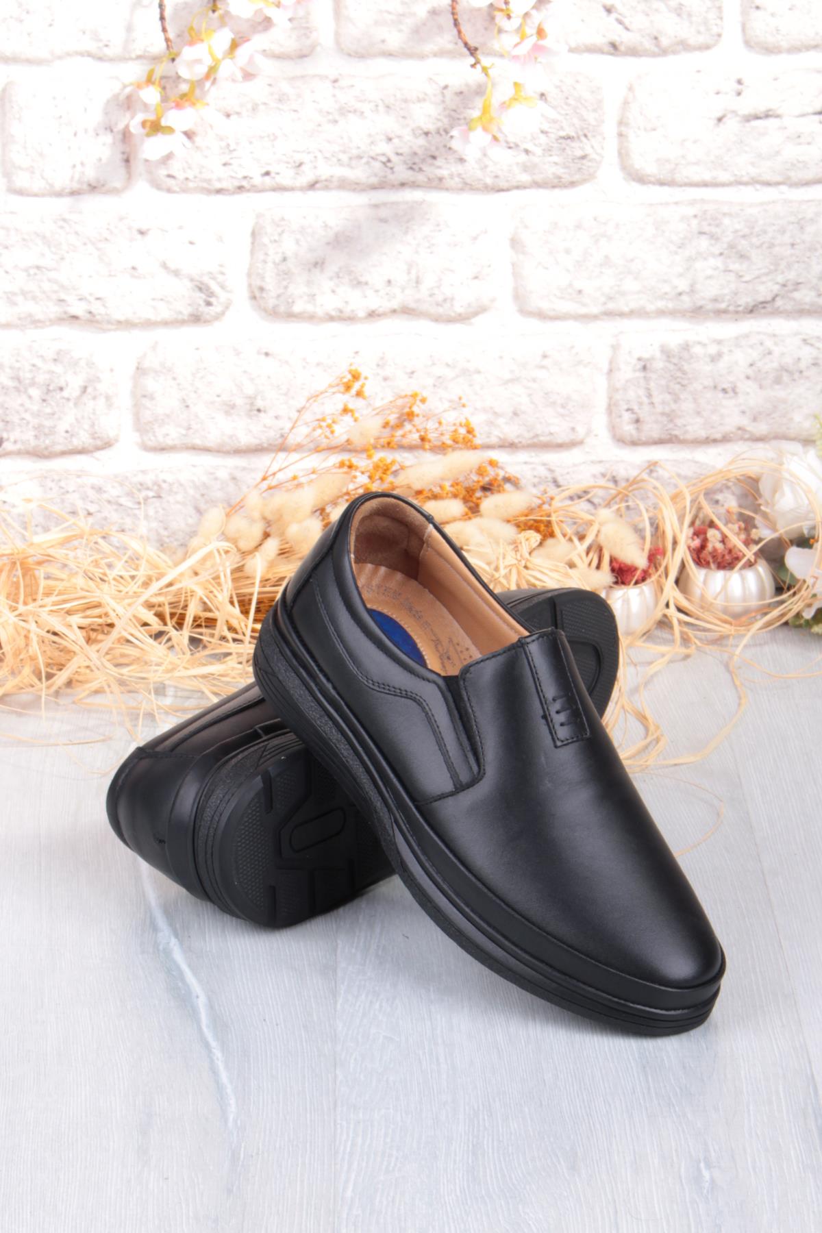 42740 Siyah Yumuşak Esnek Hakiki Deri Erkek Ayakkabı - Görsel 7