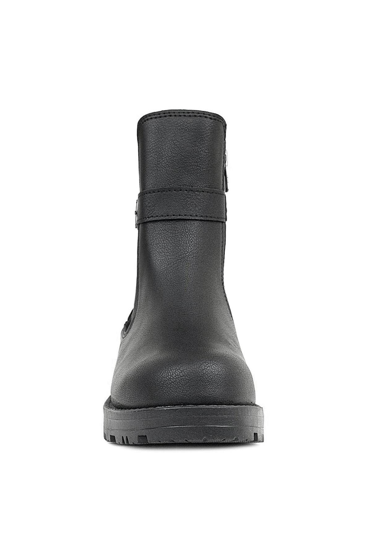 Siyah Mat Lastikli Kız Çocuk Bot - Görsel 5