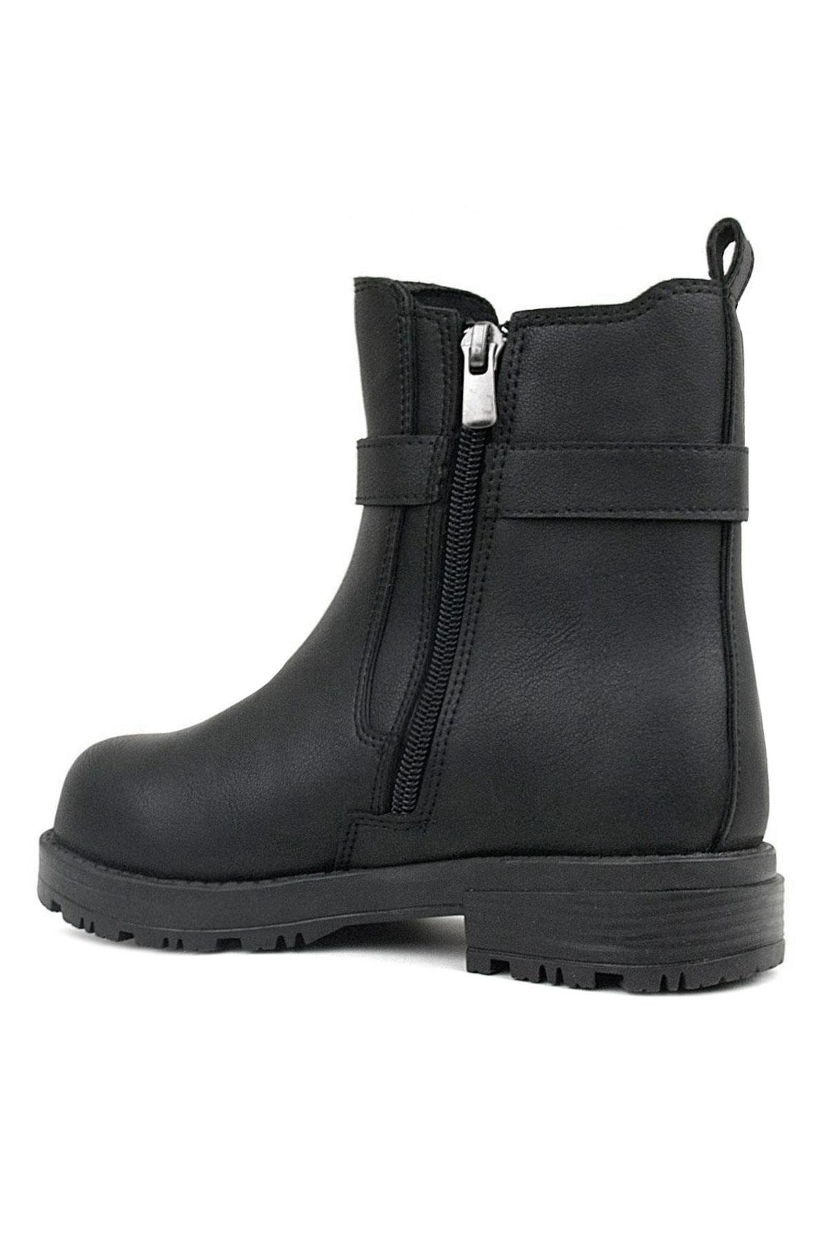 Siyah Mat Lastikli Kız Çocuk Bot - Görsel 6