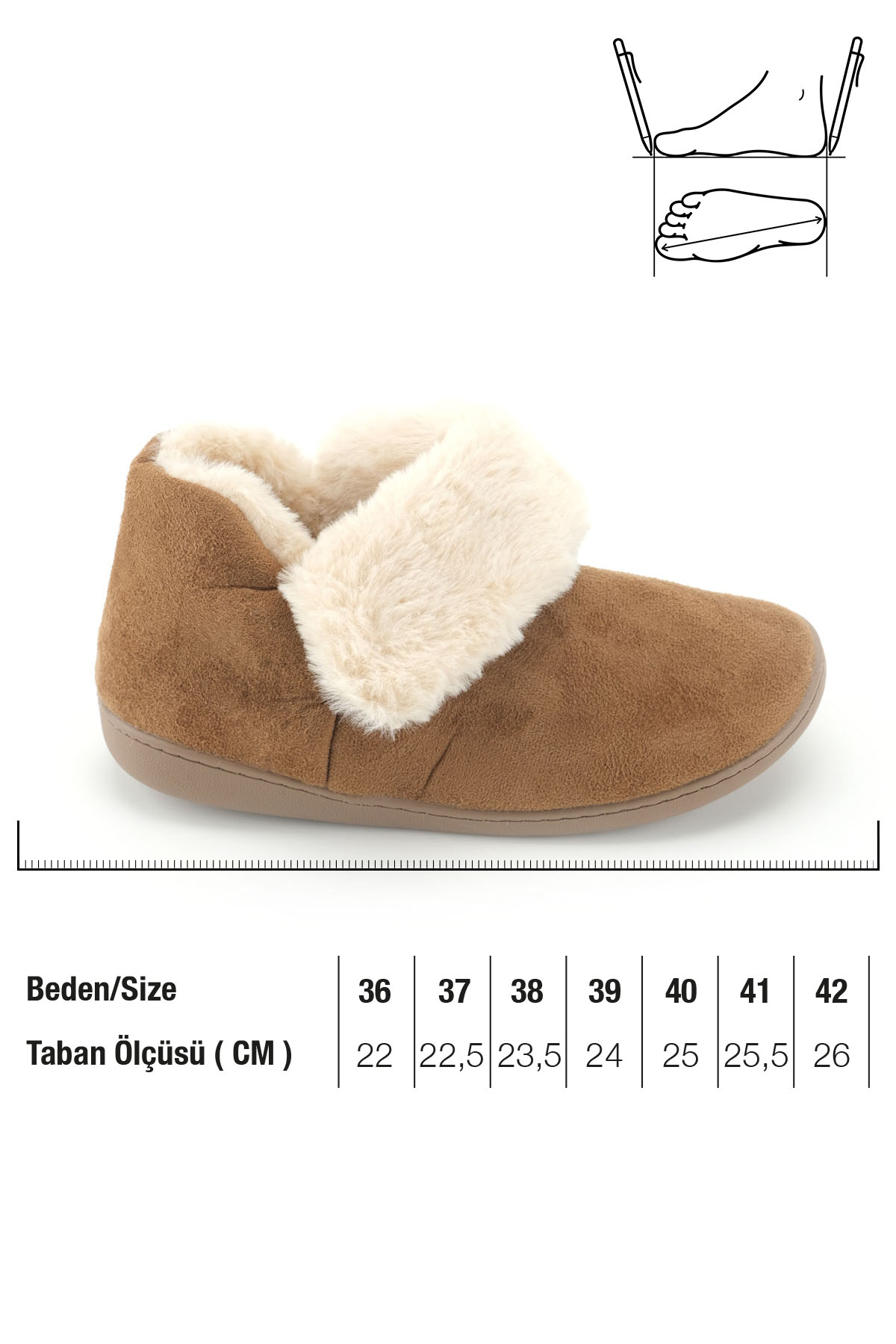 Kadın Kışlık İçi Peluşlu Rahat Taban Ev Bahçe Panduf Bot - Görsel 3