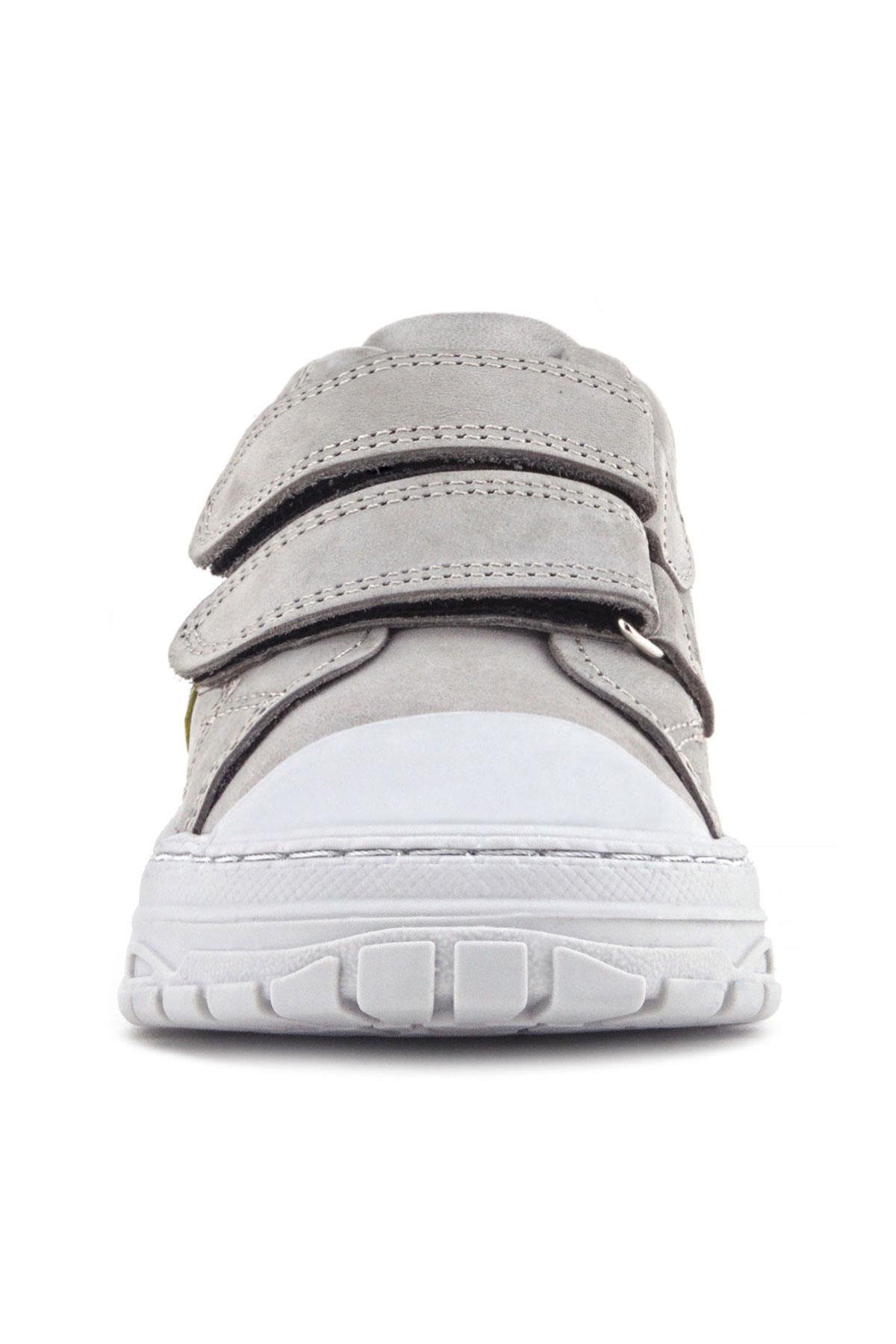 Tails Hakiki Deri Gri Sarı Cırtlı Çocuk Spor Bot - Görsel 4