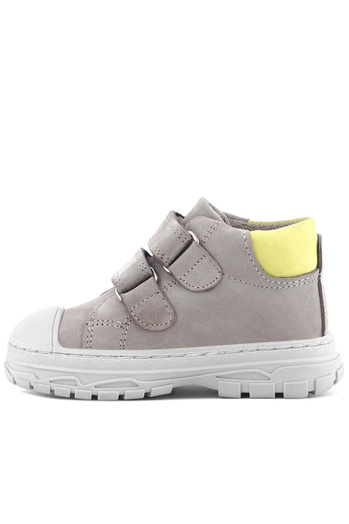 Tails Hakiki Deri Gri Sarı Cırtlı Çocuk Spor Bot - Görsel 5
