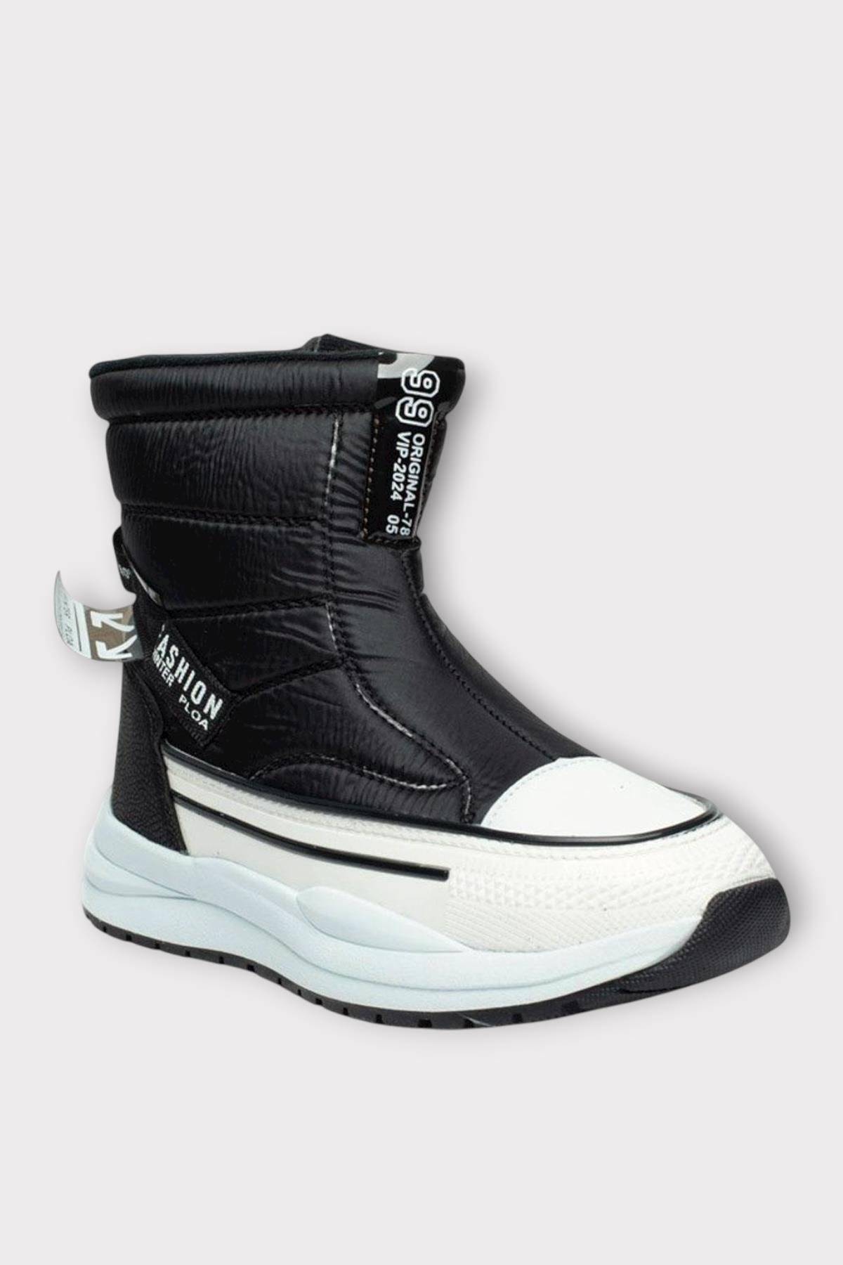 İçi Kürklü Kaydırmaz Taban Kadın Kar Botu SİYAH - Görsel 3
