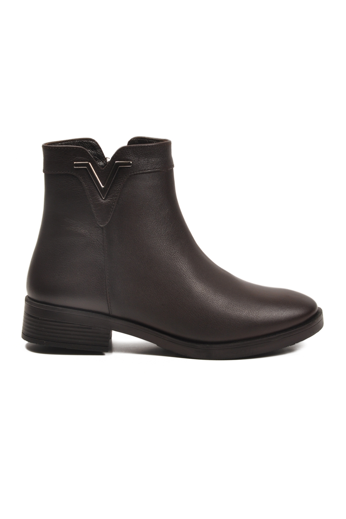 Aspor Kahve Hakiki Deri İçi Polarlı Kadın Topuklu Bot - Görsel 3