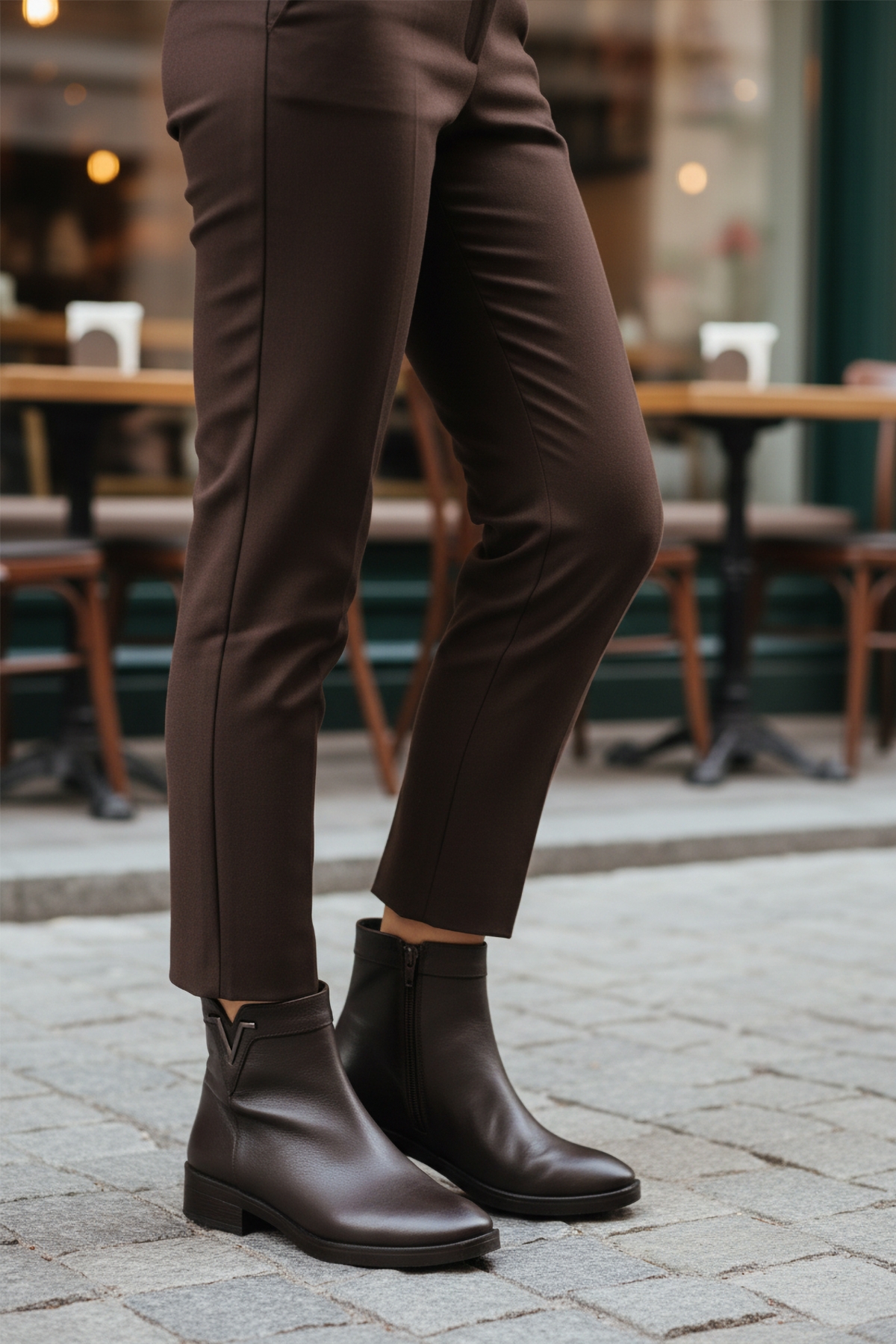 Aspor Kahve Hakiki Deri İçi Polarlı Kadın Topuklu Bot - Görsel 4