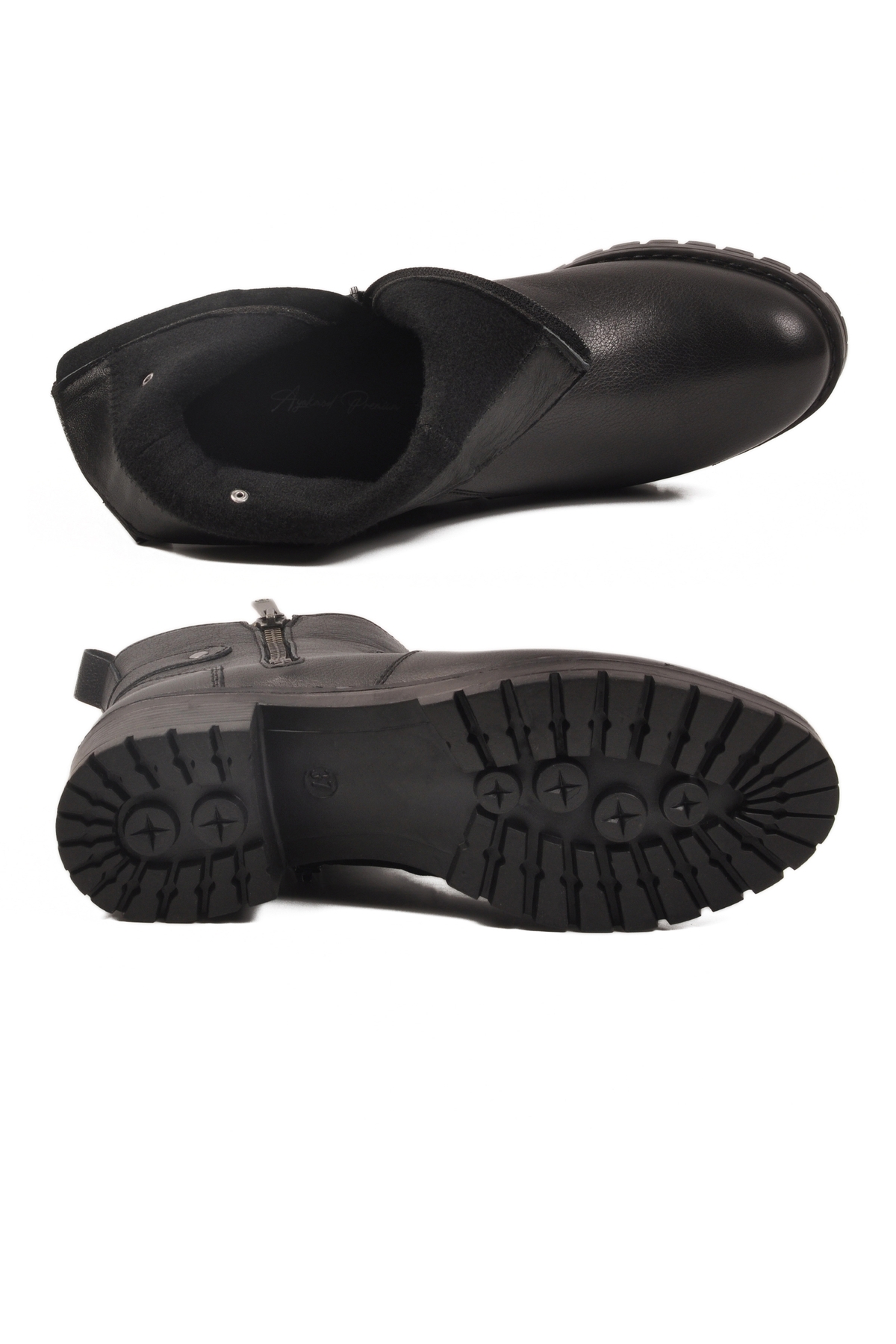 Aspor Siyah Hakiki Deri Fermuarlı Polarlı Kadın Topuklu Bot - Görsel 6