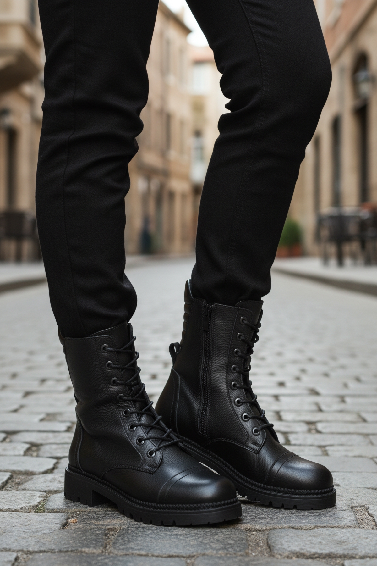 Aspor Siyah Hakiki Deri Fermuarlı Polarlı Kadın Topuklu Bot - Görsel 4