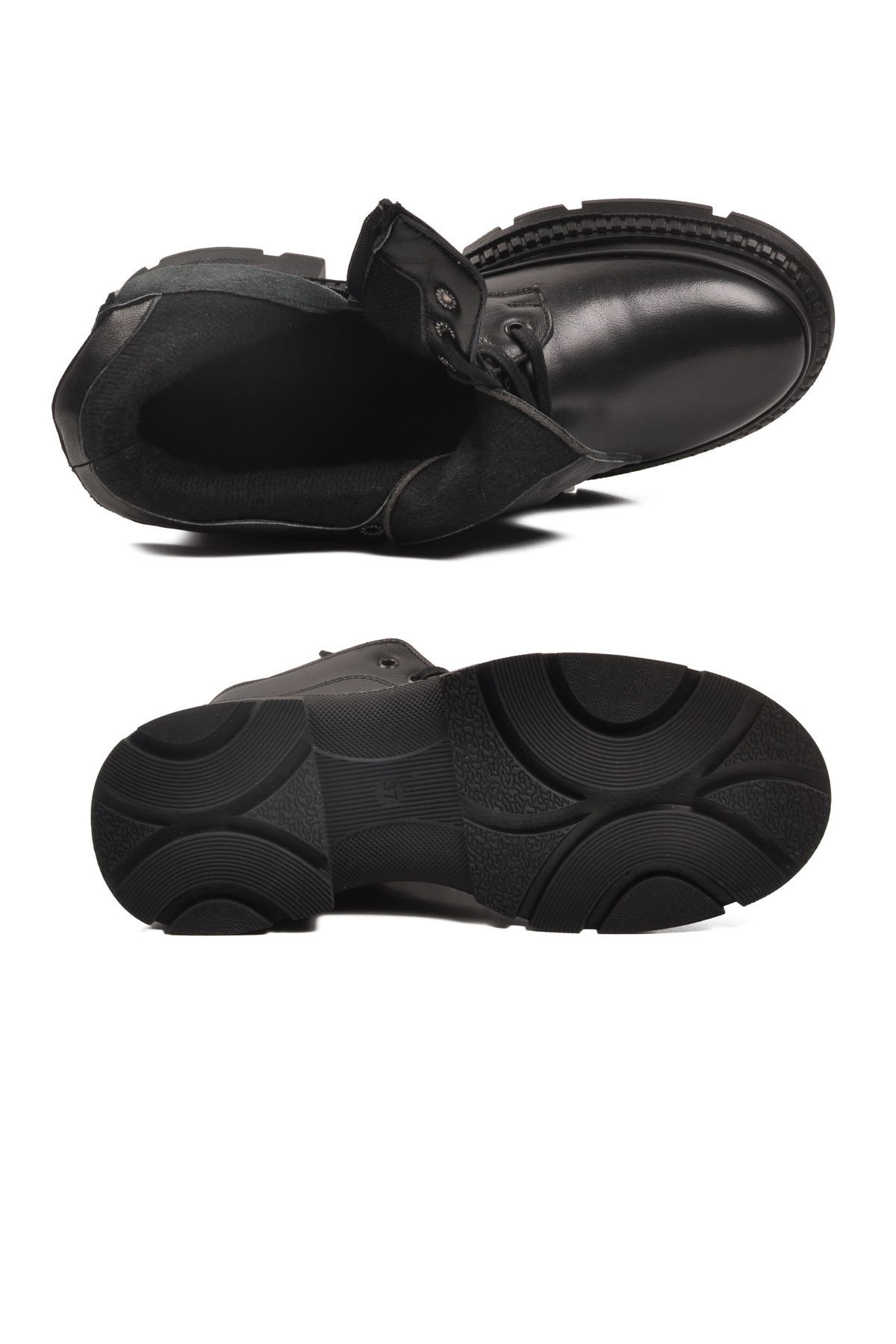 Siyah Hakiki Deri İçi Polarlı Kadın Topuklu Bot - Görsel 6