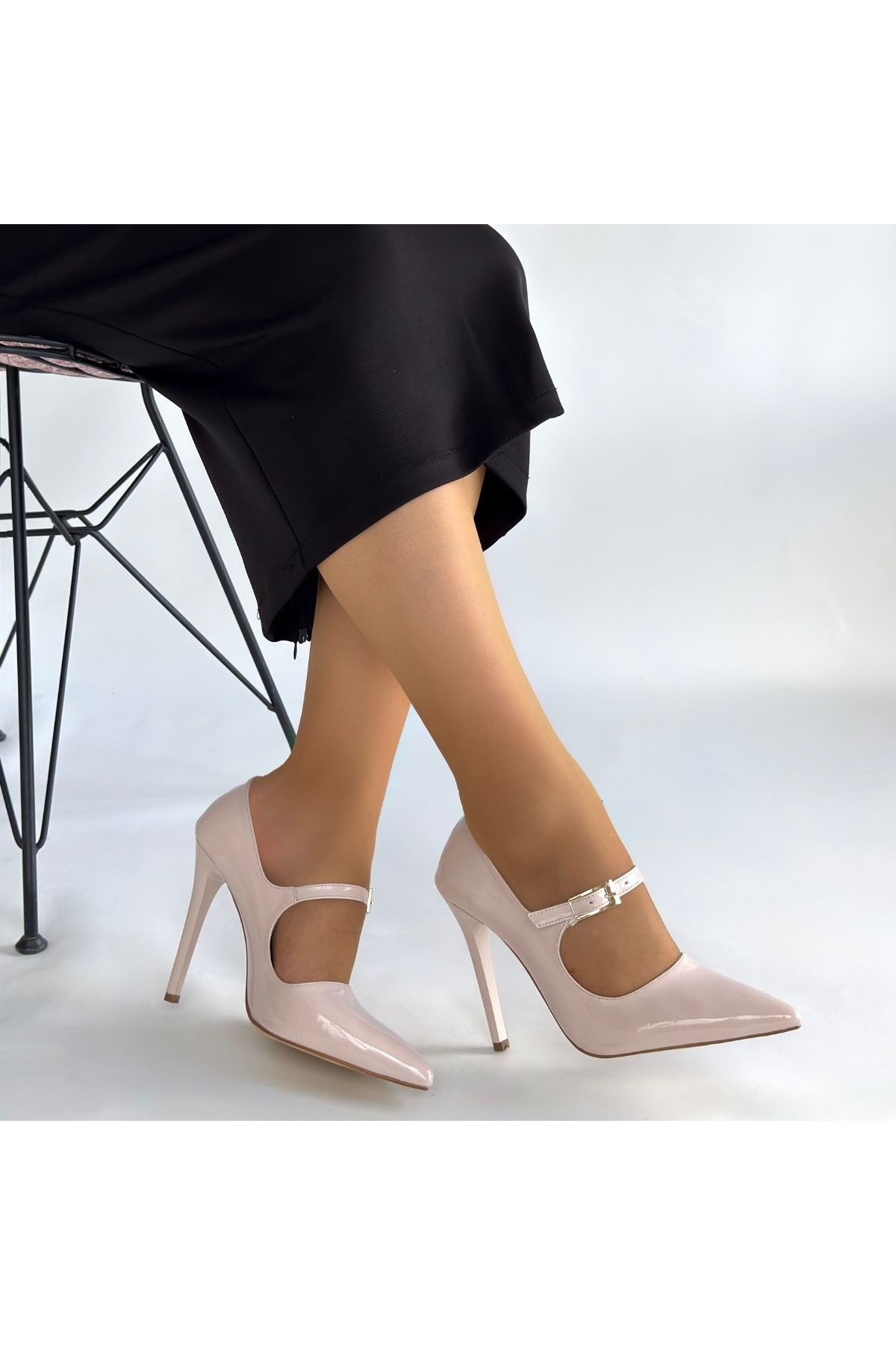 Bej Rugan Kadın Stiletto Ayakkabı - Görsel 5