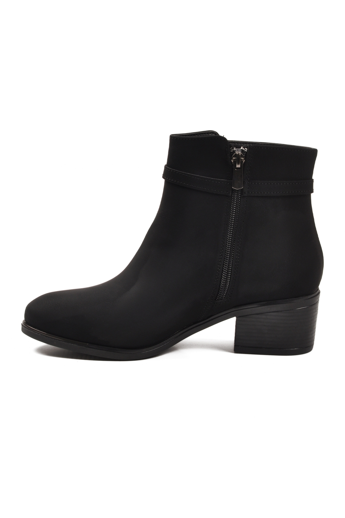 Aspor Siyah Zümrüt Fermuarlı Polarlı Kadın Topuklu Bot - Görsel 5