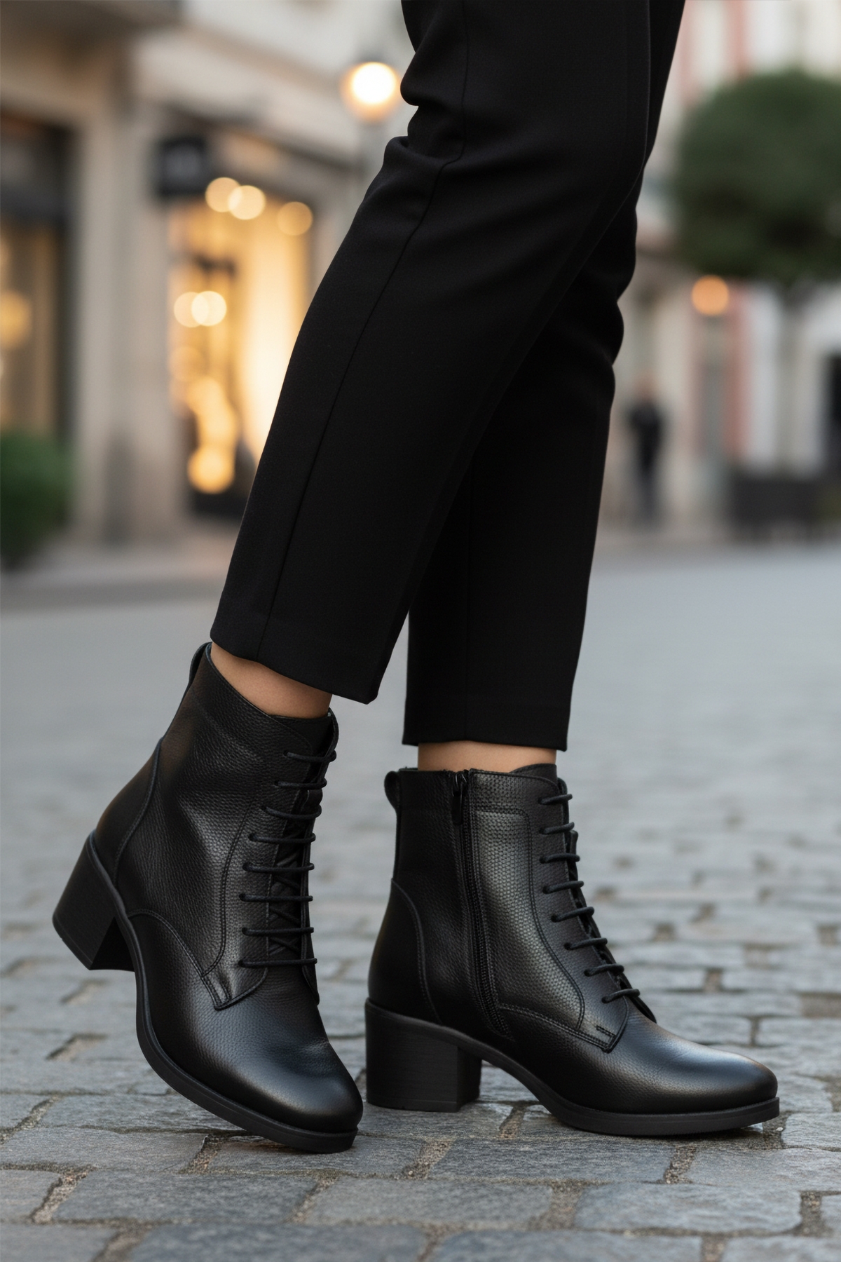 Aspor Siyah Hakiki Deri İçi Polarlı Kadın Topuklu Bot - Görsel 4