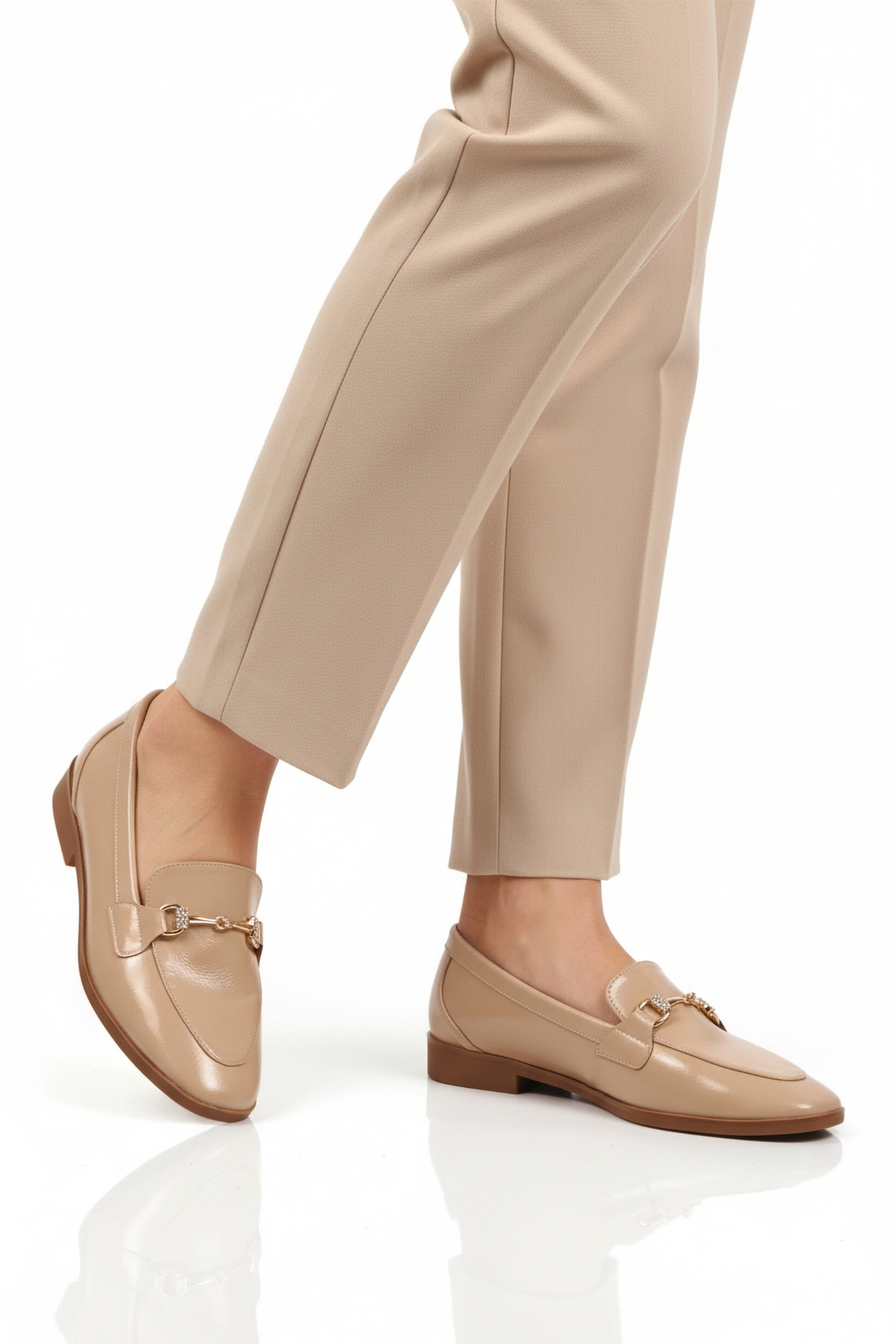 Aspor Bej Kırışık Kadın Casual Ayakkabı - Görsel 2